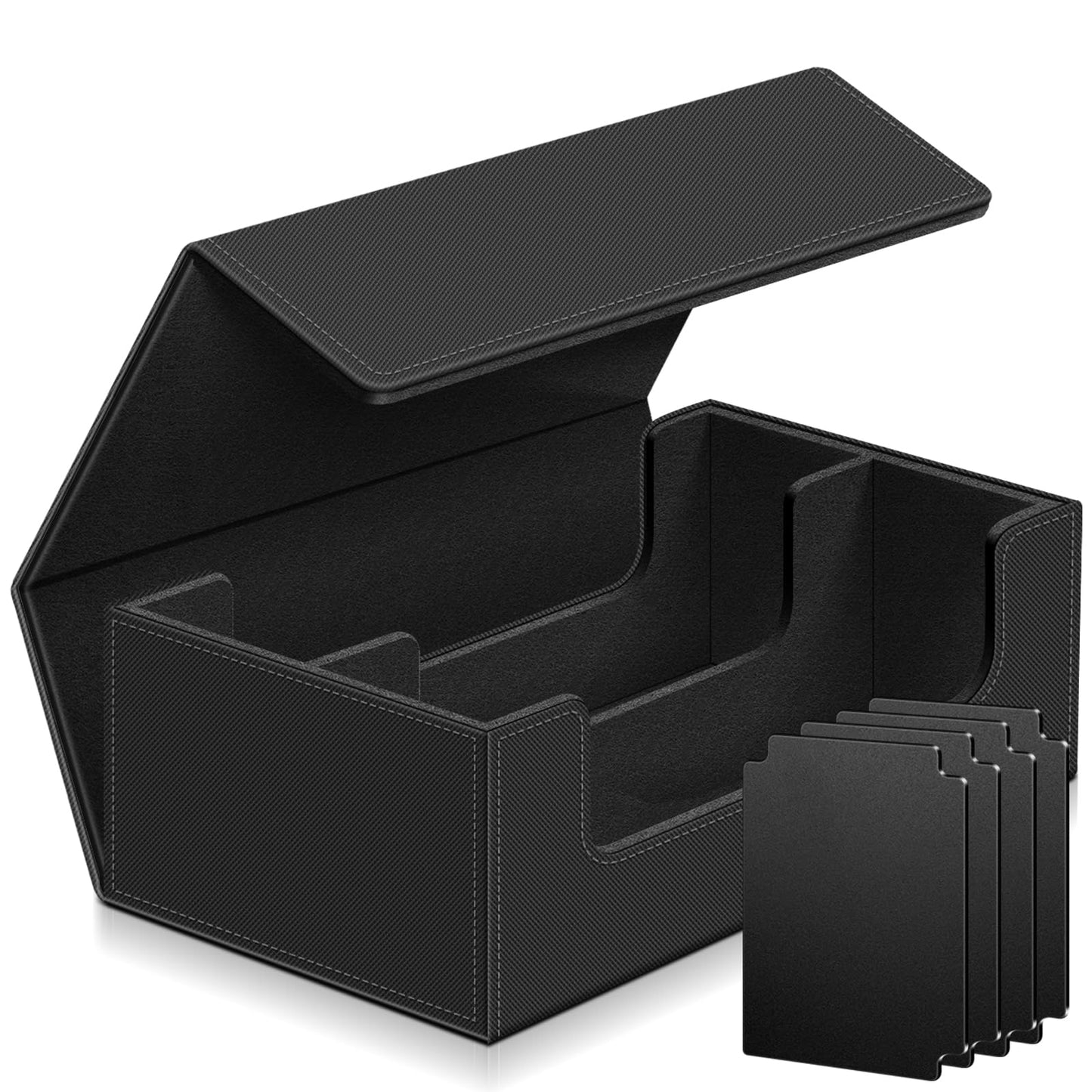 Homthy 1200+ Card Deck Case – Magnetic Leather Card Storage for MTG, TCG & Sports Cards