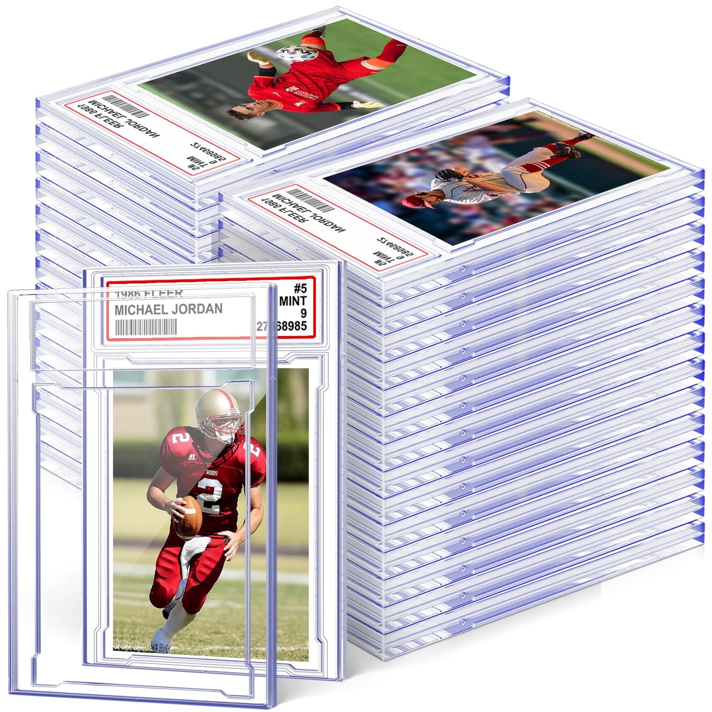 Homthy 50 PCS Card Case Holder – Acrylic Graded Card Slabs with Label Position for Sports & Game Cards