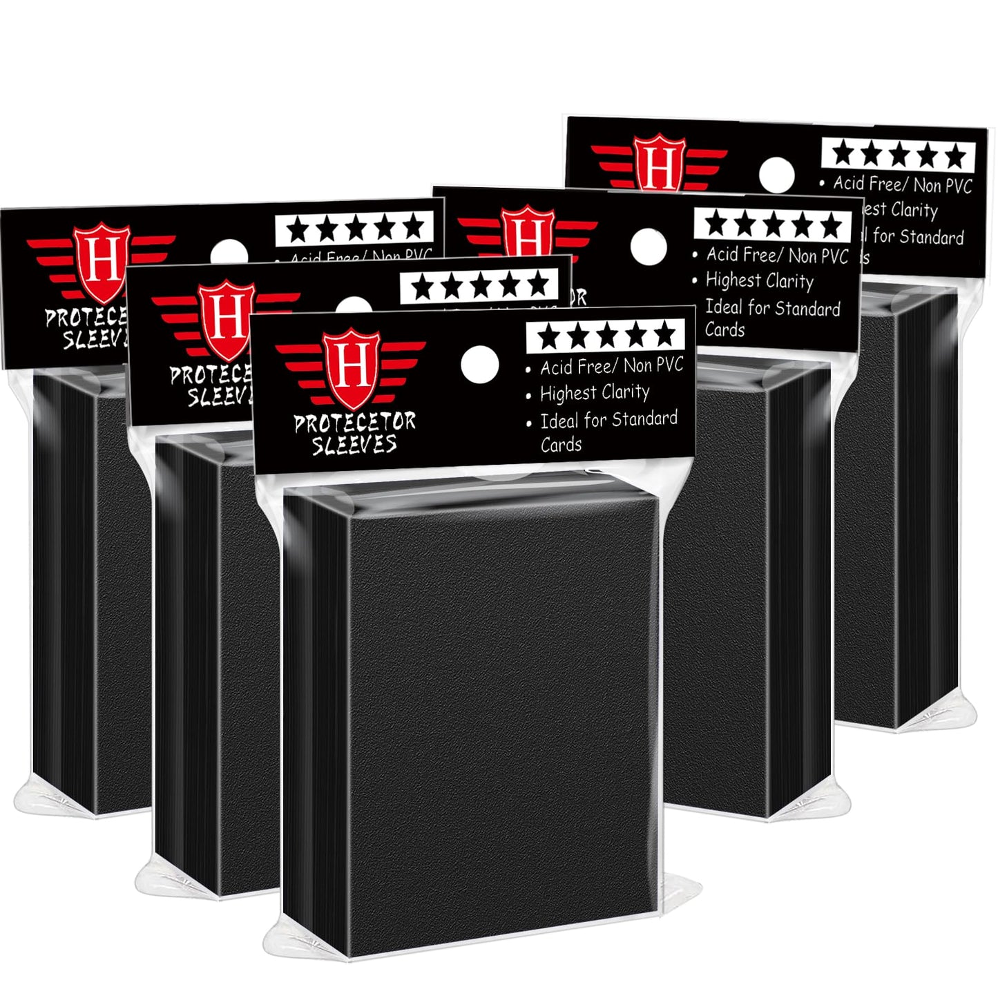 Homthy 500 Pcs Black Card Sleeves Toploaders – Standard Trading Card Protectors for MTG, Baseball & Sports Cards