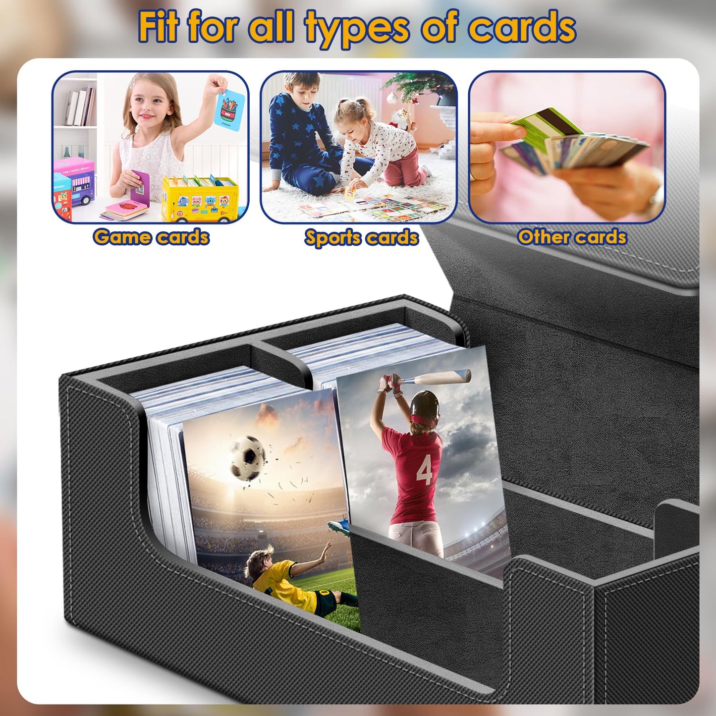 Homthy 1200+ Card Deck Case – Magnetic Leather Card Storage for MTG, TCG & Sports Cards