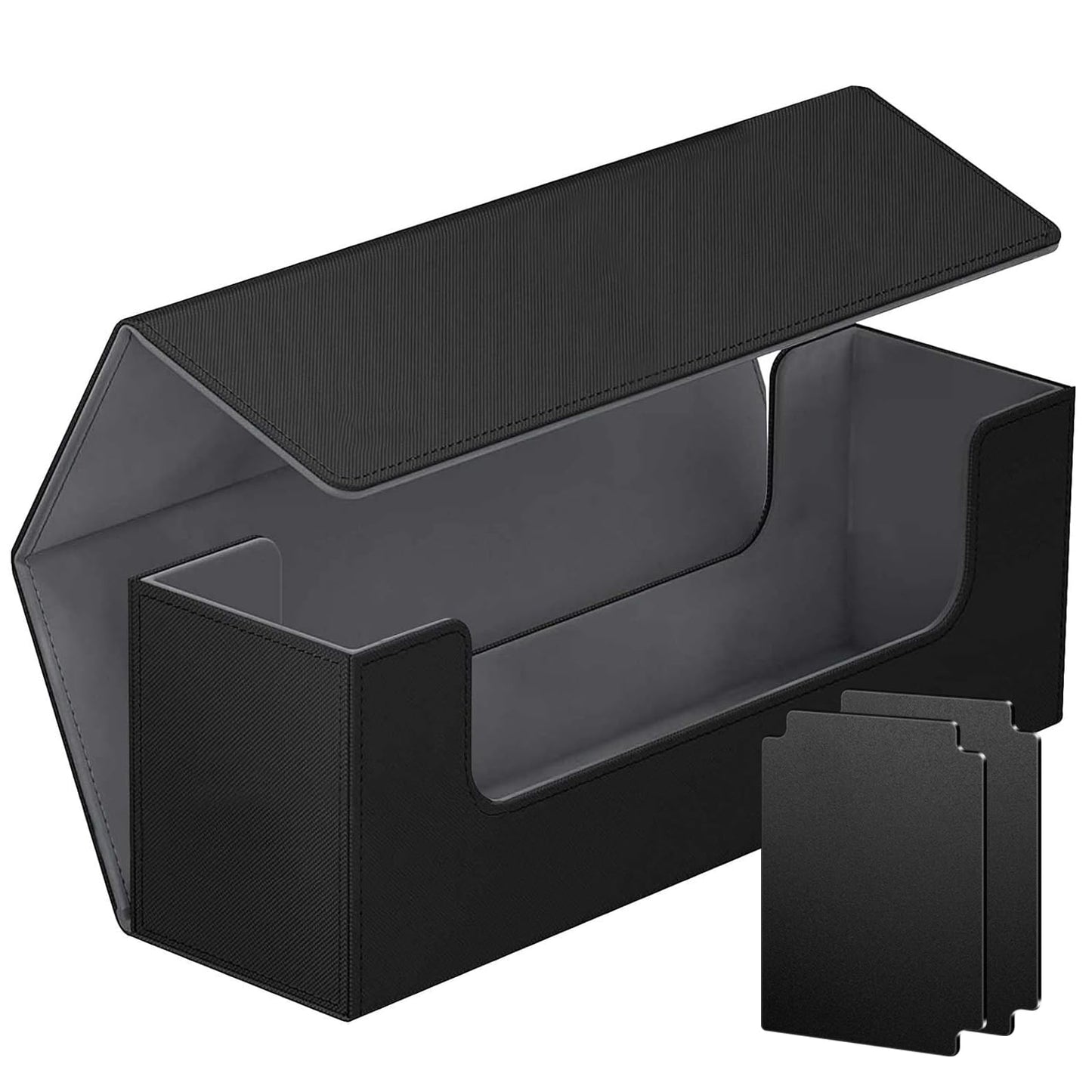 Homthy Card Deck Case with Leather Magnetic Closure — Holds 600+ Sleeved Cards (MTG TCG & Sports Cards)