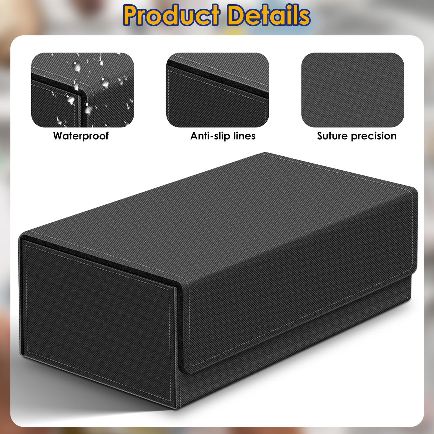 Homthy 1200+ Card Deck Case – Magnetic Leather Card Storage for MTG, TCG & Sports Cards