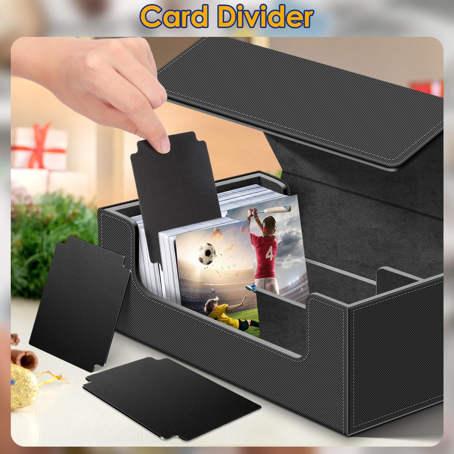 Homthy 1200+ Card Deck Case – Magnetic Leather Card Storage for MTG, TCG & Sports Cards