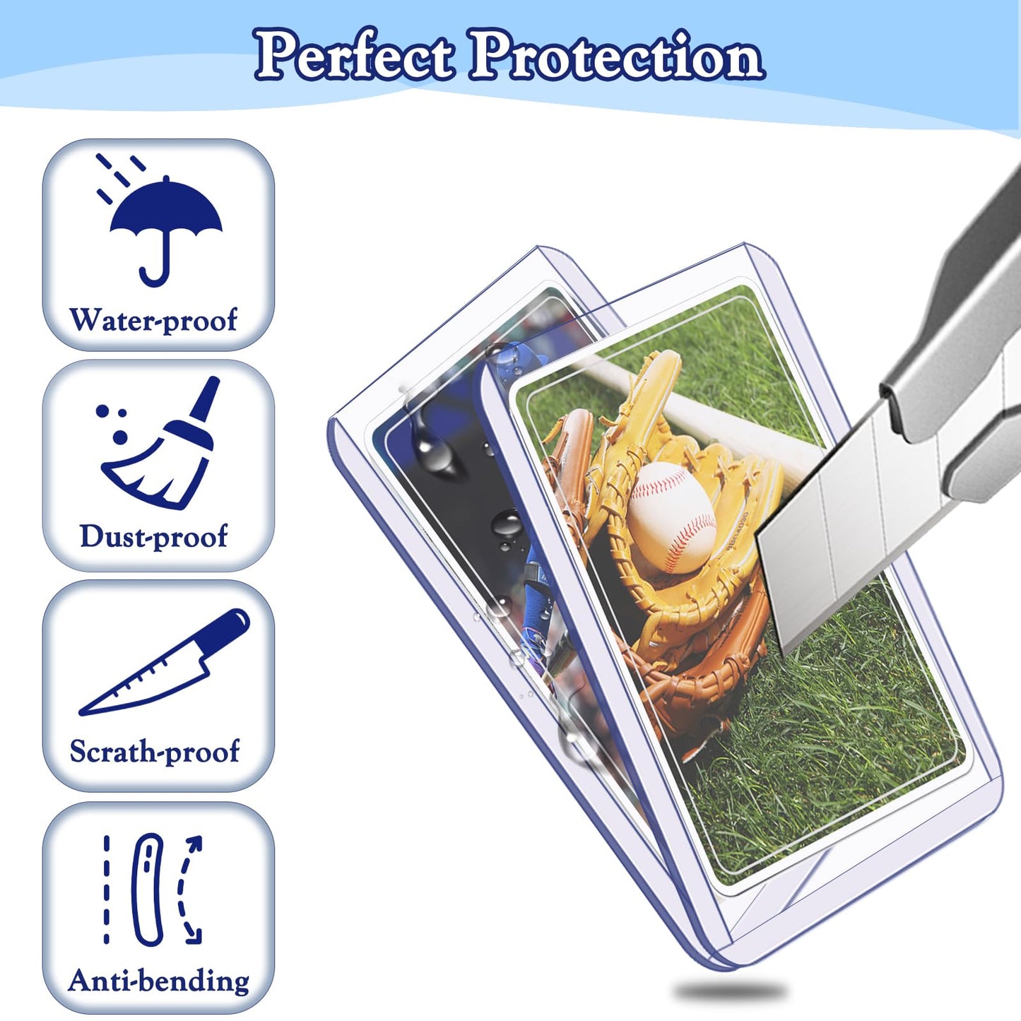 Homthy 250 PCS TopLoaders Card Sleeves – 3x4 Inch Protectors for MTG, TCG, Baseball & Sports Cards