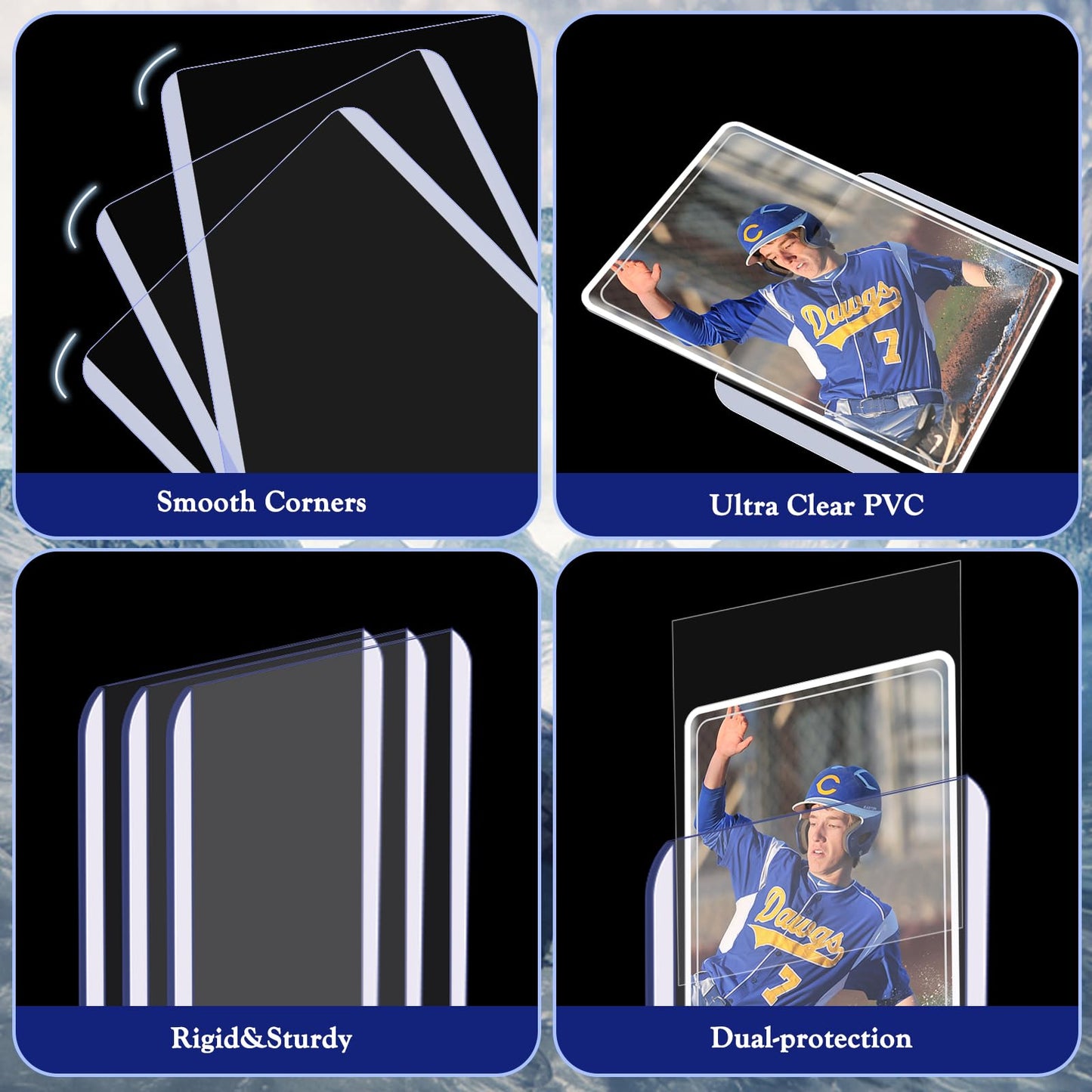 Homthy 250 PCS TopLoaders Card Sleeves – 3x4 Inch Protectors for MTG, TCG, Baseball & Sports Cards