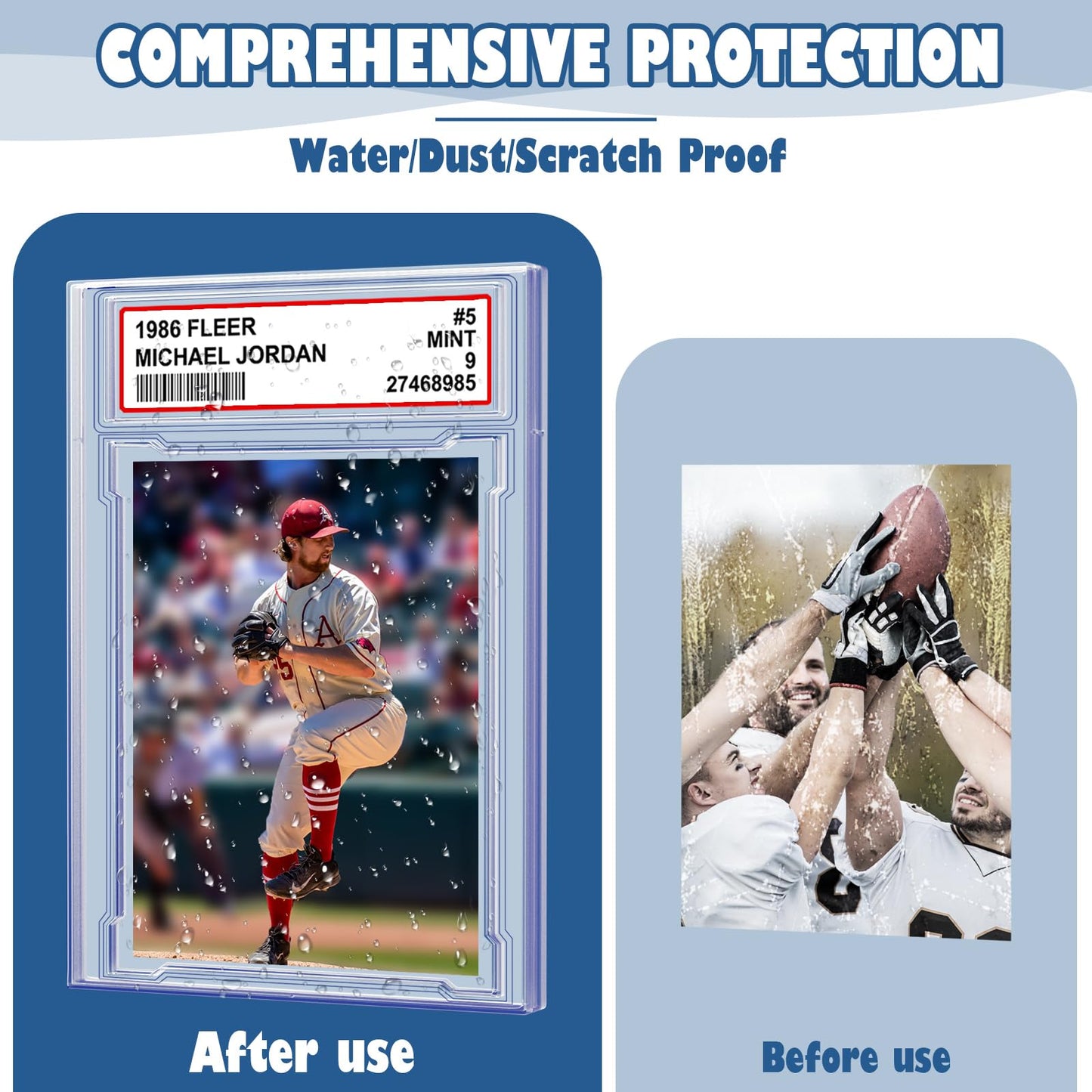 Homthy 50 PCS Card Case Holder – Acrylic Graded Card Slabs with Label Position for Sports & Game Cards