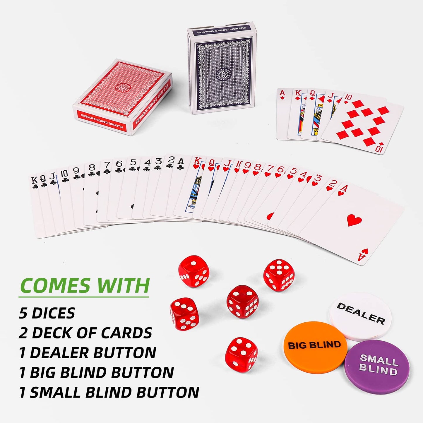 Homwom Poker Chip Set - 500pcs with Aluminum Case | 11.5 g Casino-Quality Chips for Home Games