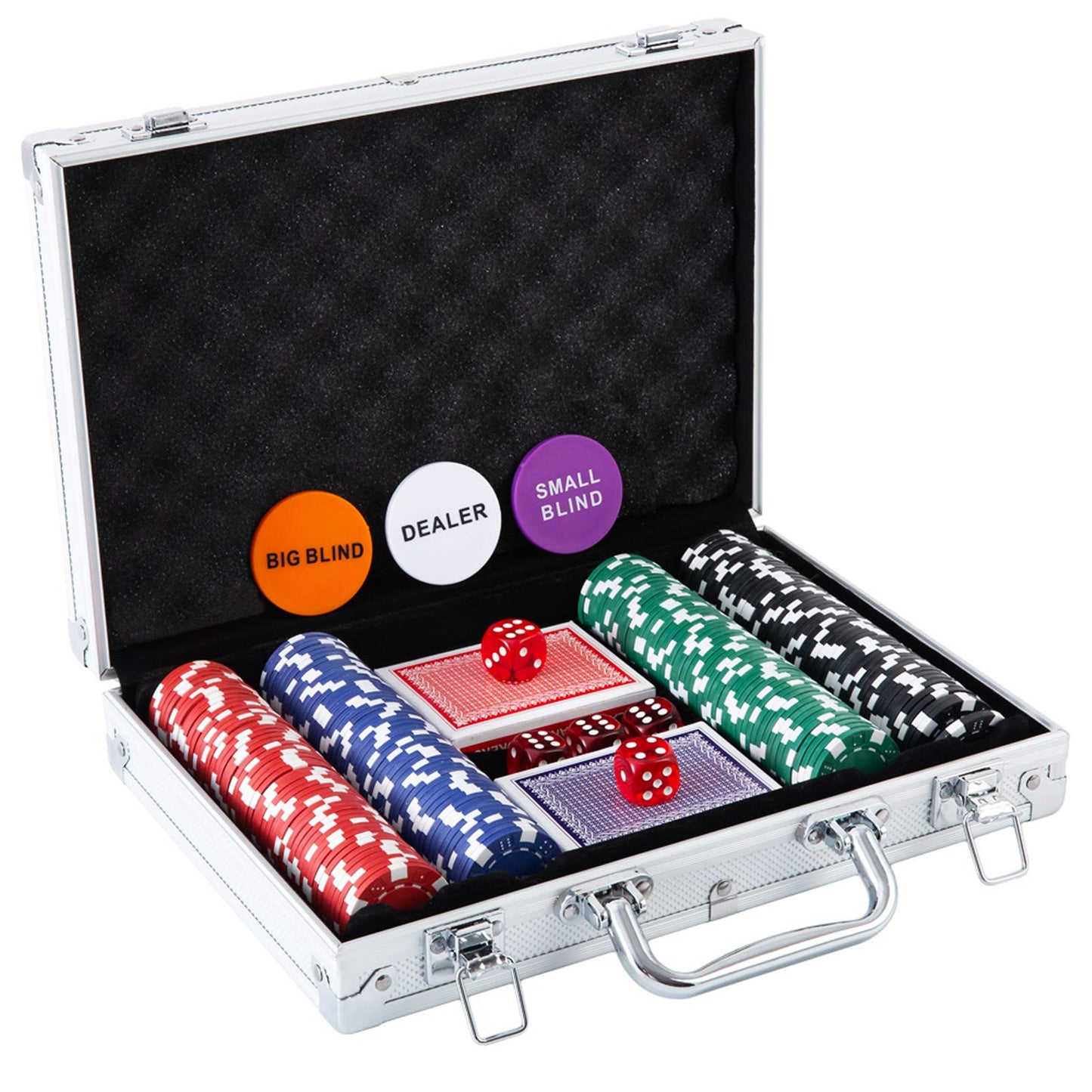 Homwom Poker Chip Set – 200PCS with Aluminum Case, 11.5g Chips for Texas Hold’em & Blackjack