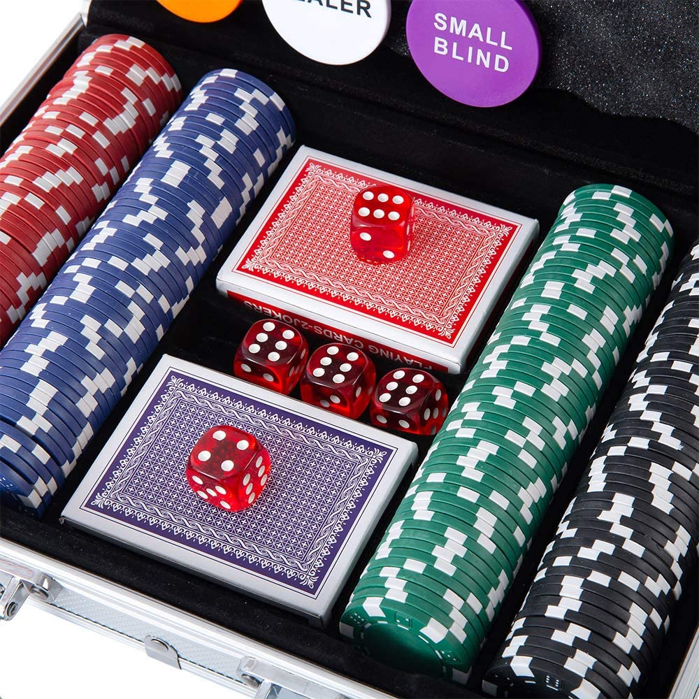 Homwom Poker Chip Set – 200PCS with Aluminum Case, 11.5g Chips for Texas Hold’em & Blackjack