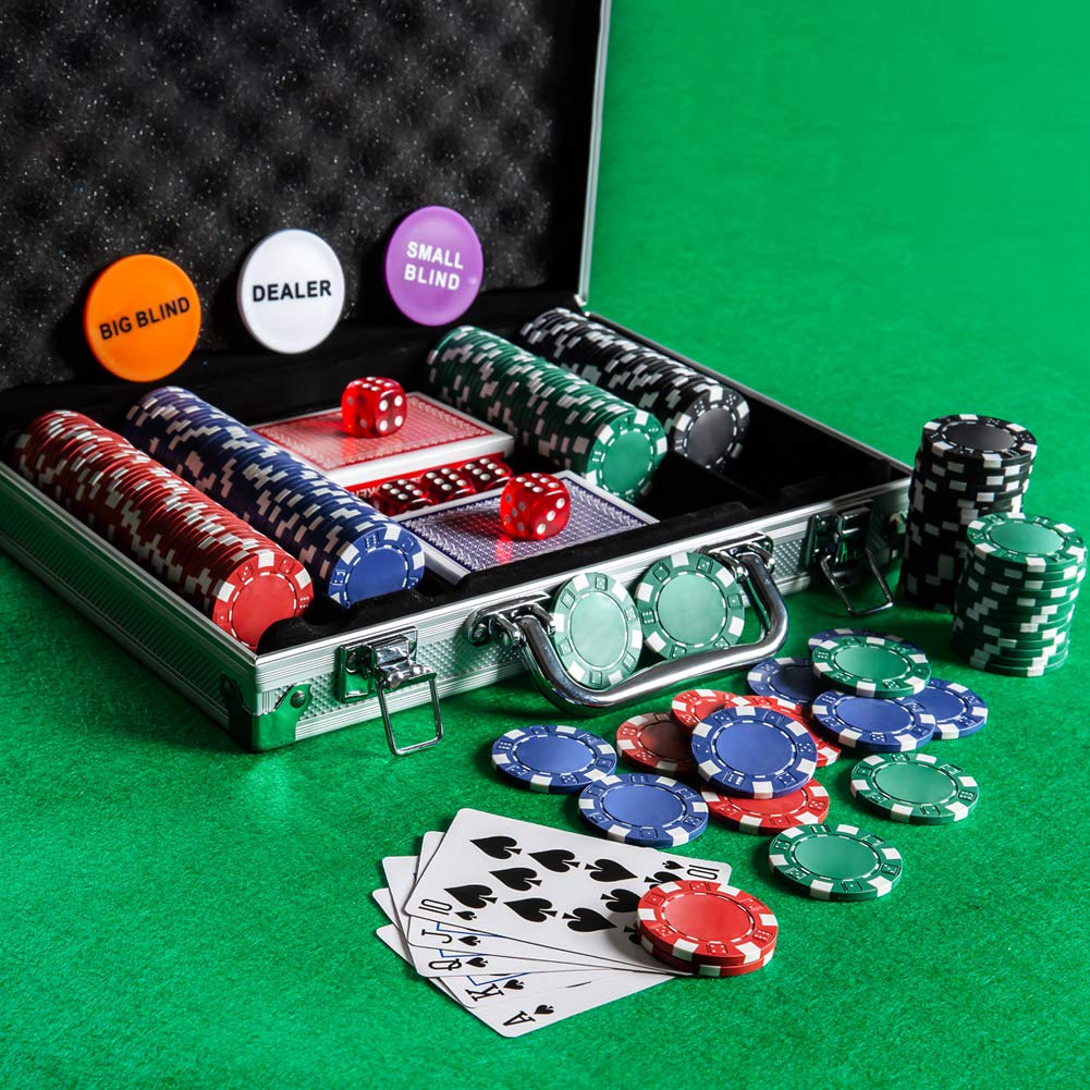 Homwom Poker Chip Set – 200PCS with Aluminum Case, 11.5g Chips for Texas Hold’em & Blackjack