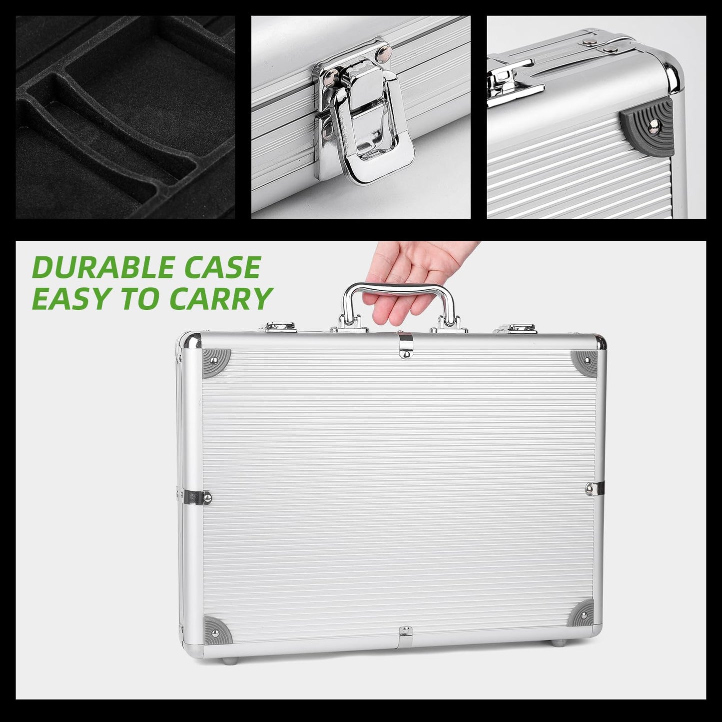 Homwom Poker Chip Set - 500pcs with Aluminum Case | 11.5 g Casino-Quality Chips for Home Games
