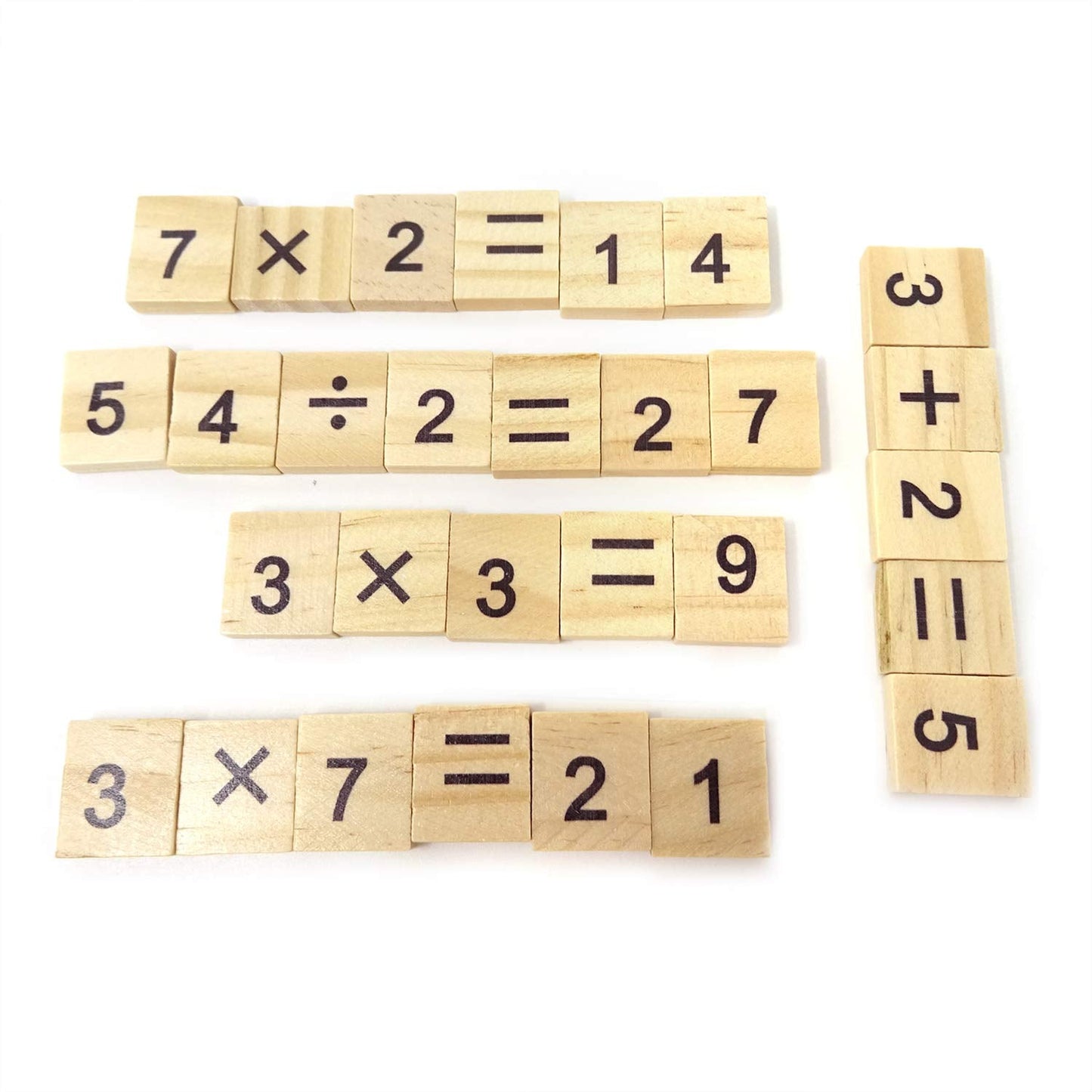 Honbay 100Pcs Wooden Scrabble Tiles – Numbers & Symbols for Craft, Games & Early Learning