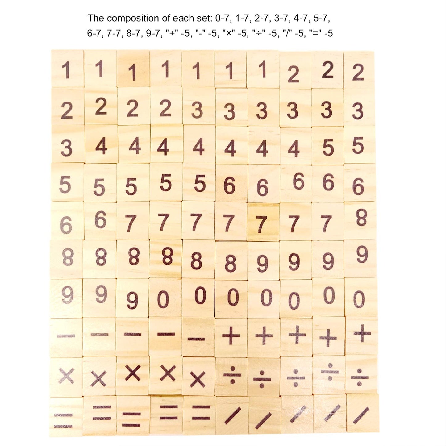 Honbay 100Pcs Wooden Scrabble Tiles – Numbers & Symbols for Craft, Games & Early Learning