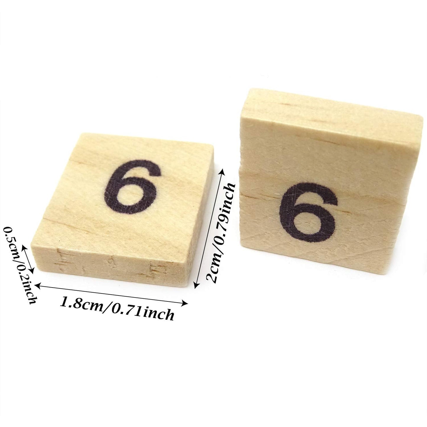 Honbay 100Pcs Wooden Scrabble Tiles – Numbers & Symbols for Craft, Games & Early Learning