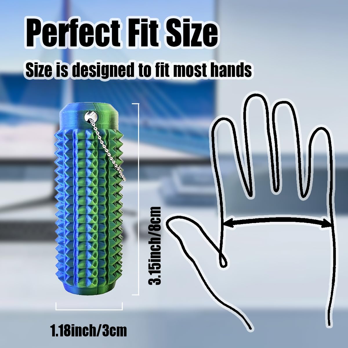 HONBQYCC Little Pain Ouchies Fidget (4PCS) – Laser-engraved Spiky Grip Stress Relief Keychain