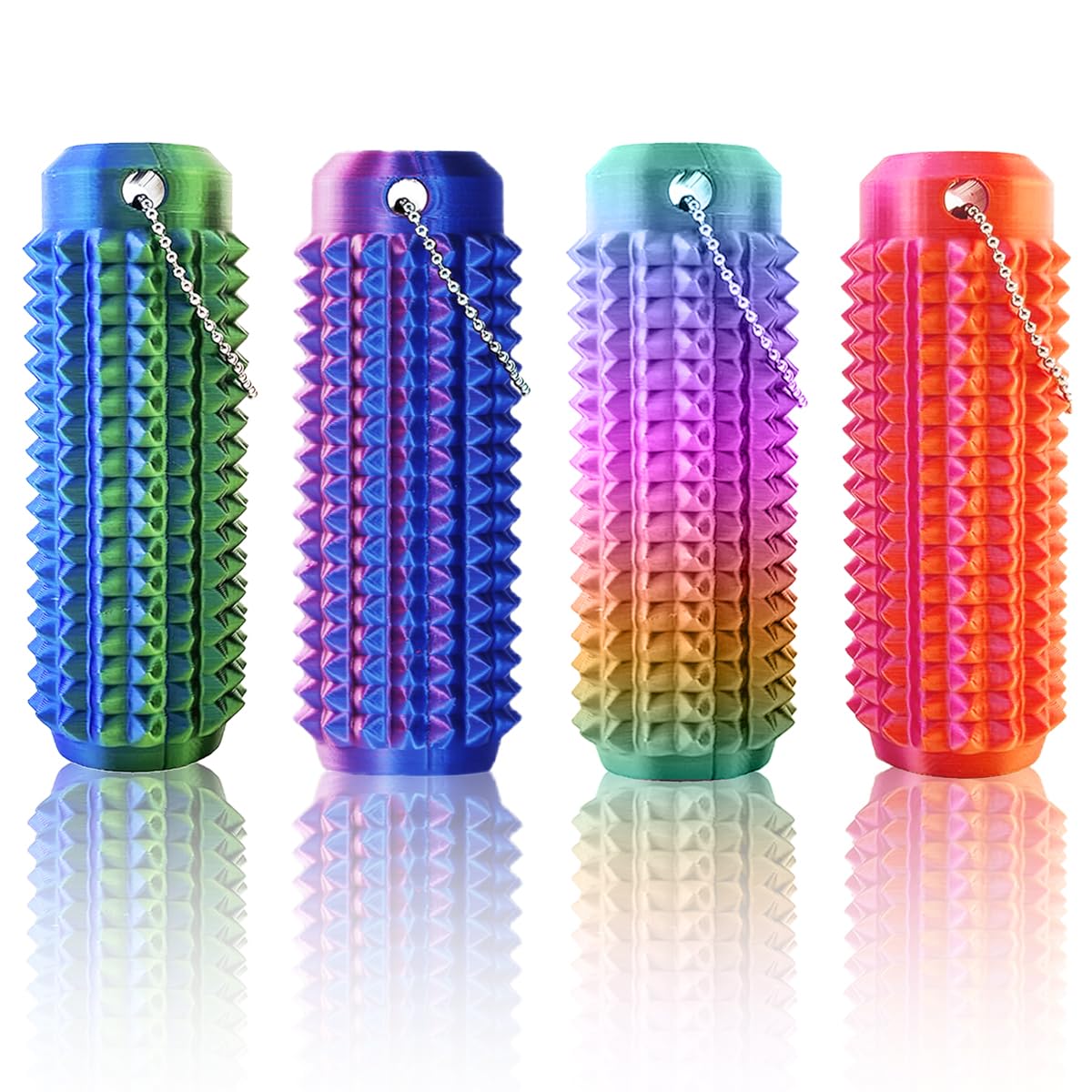 HONBQYCC Little Pain Ouchies Fidget (4PCS) – Laser-engraved Spiky Grip Stress Relief Keychain