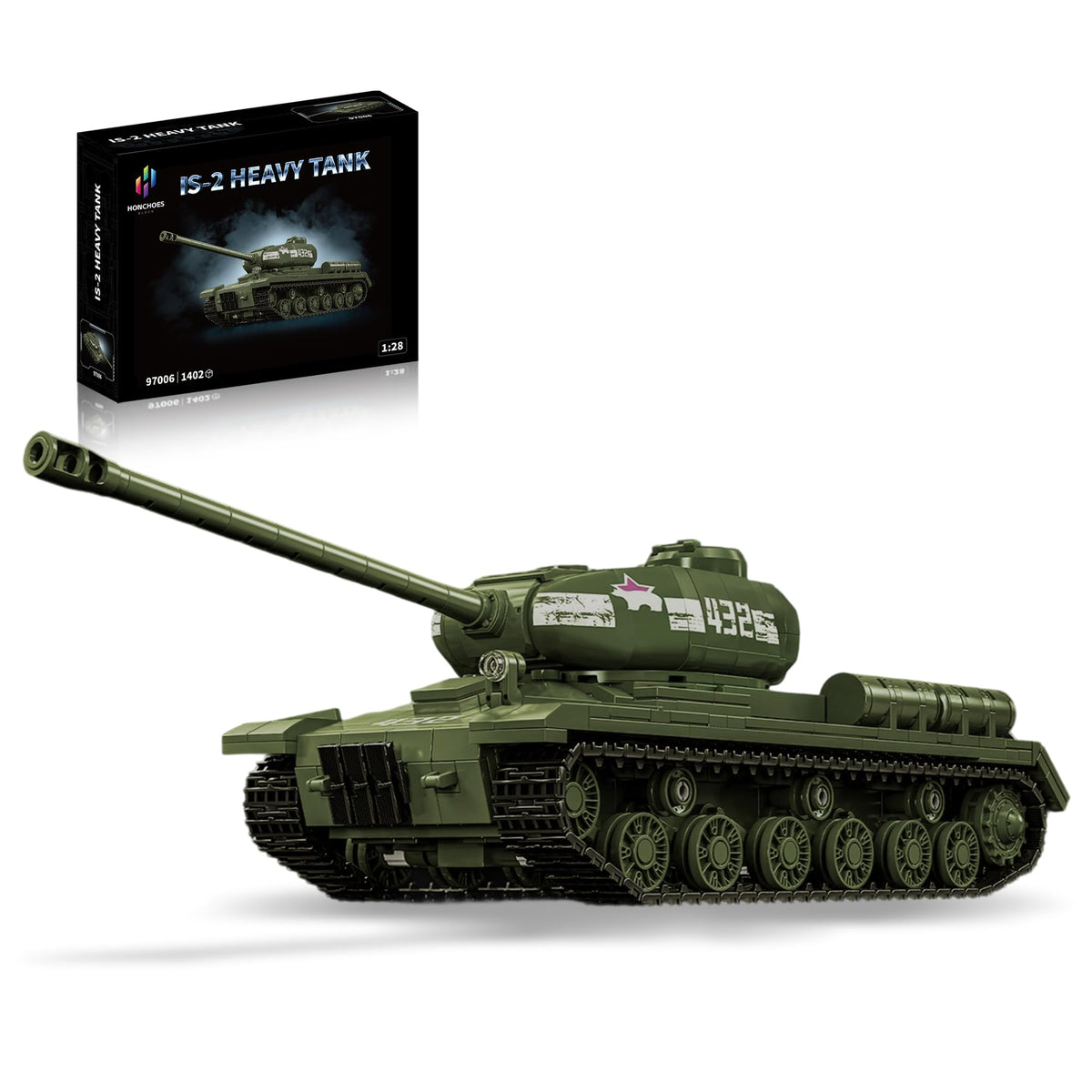 honchoes IS-2 Heavy Tank Building Set – WWII Soviet Replica for Collectors, Home & Office Decor