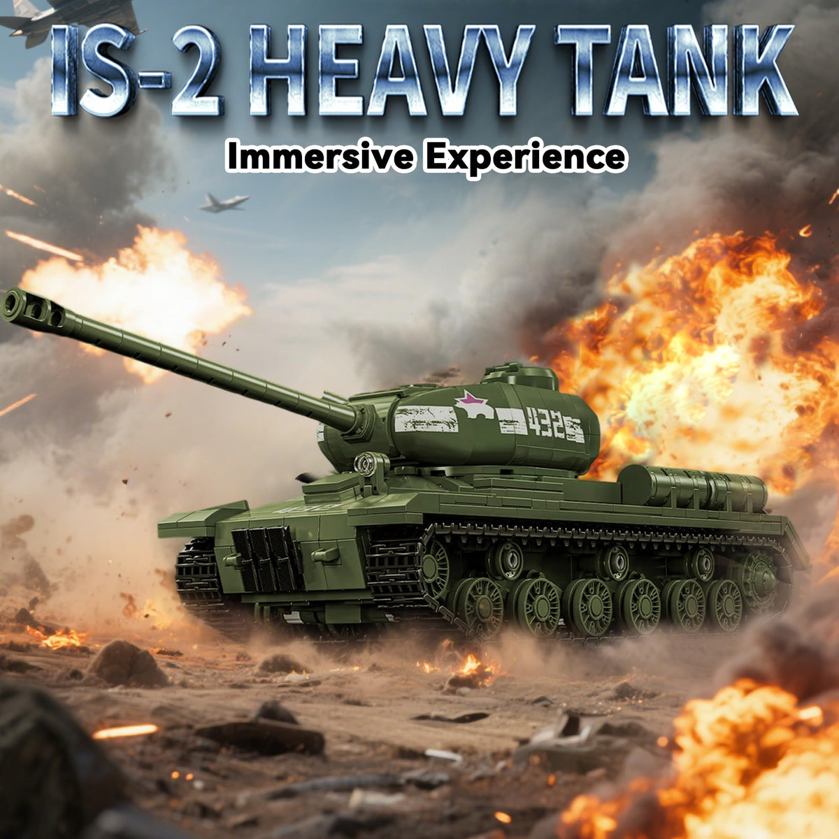 honchoes IS-2 Heavy Tank Building Set – WWII Soviet Replica for Collectors, Home & Office Decor