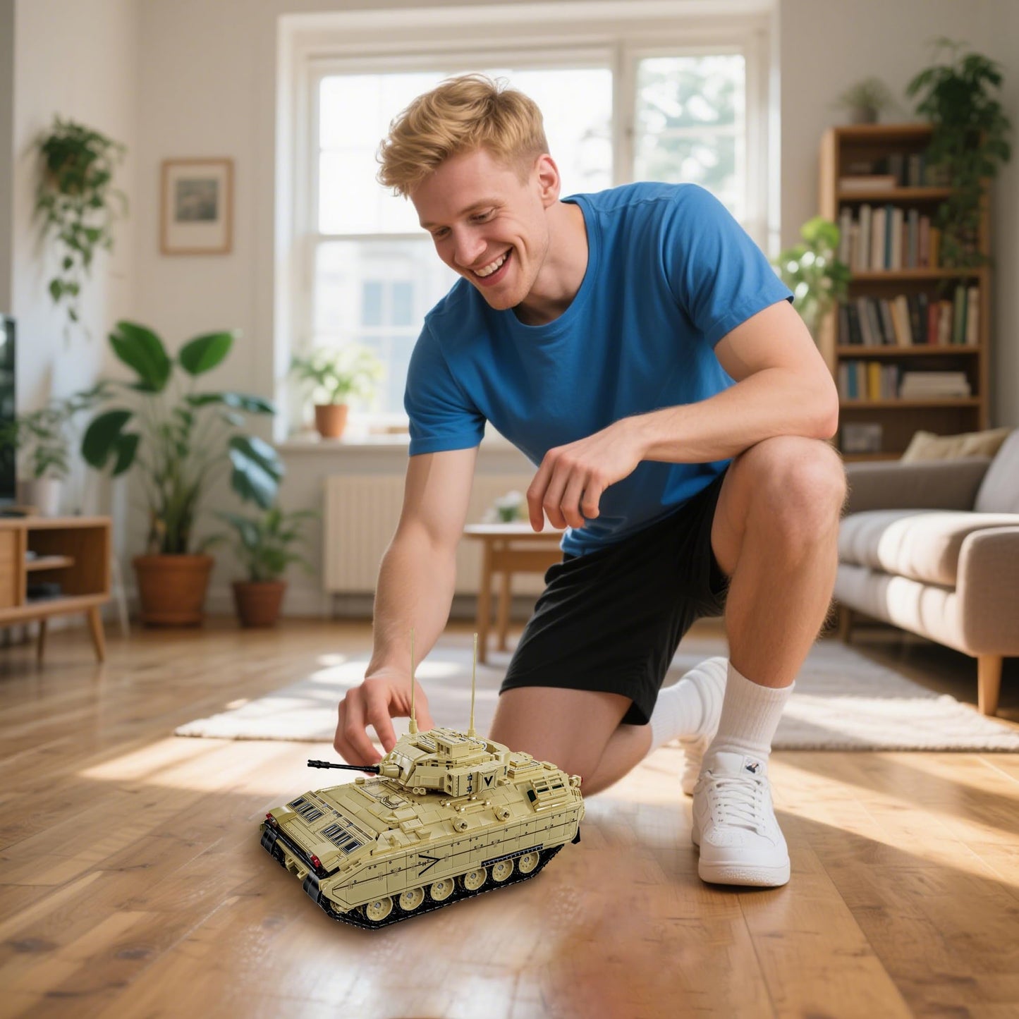 Honchoes M2 Bradley Tank Building Set – 1:28 Scale WW2 Model for Adults