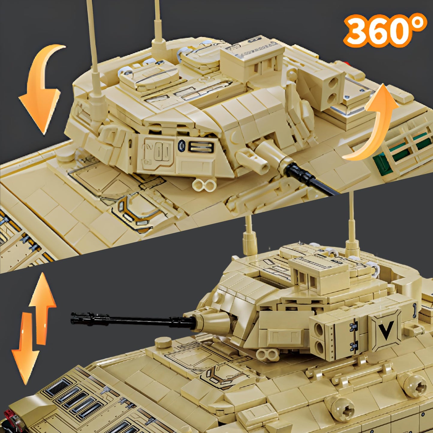 Honchoes M2 Bradley Tank Building Set – 1:28 Scale WW2 Model for Adults
