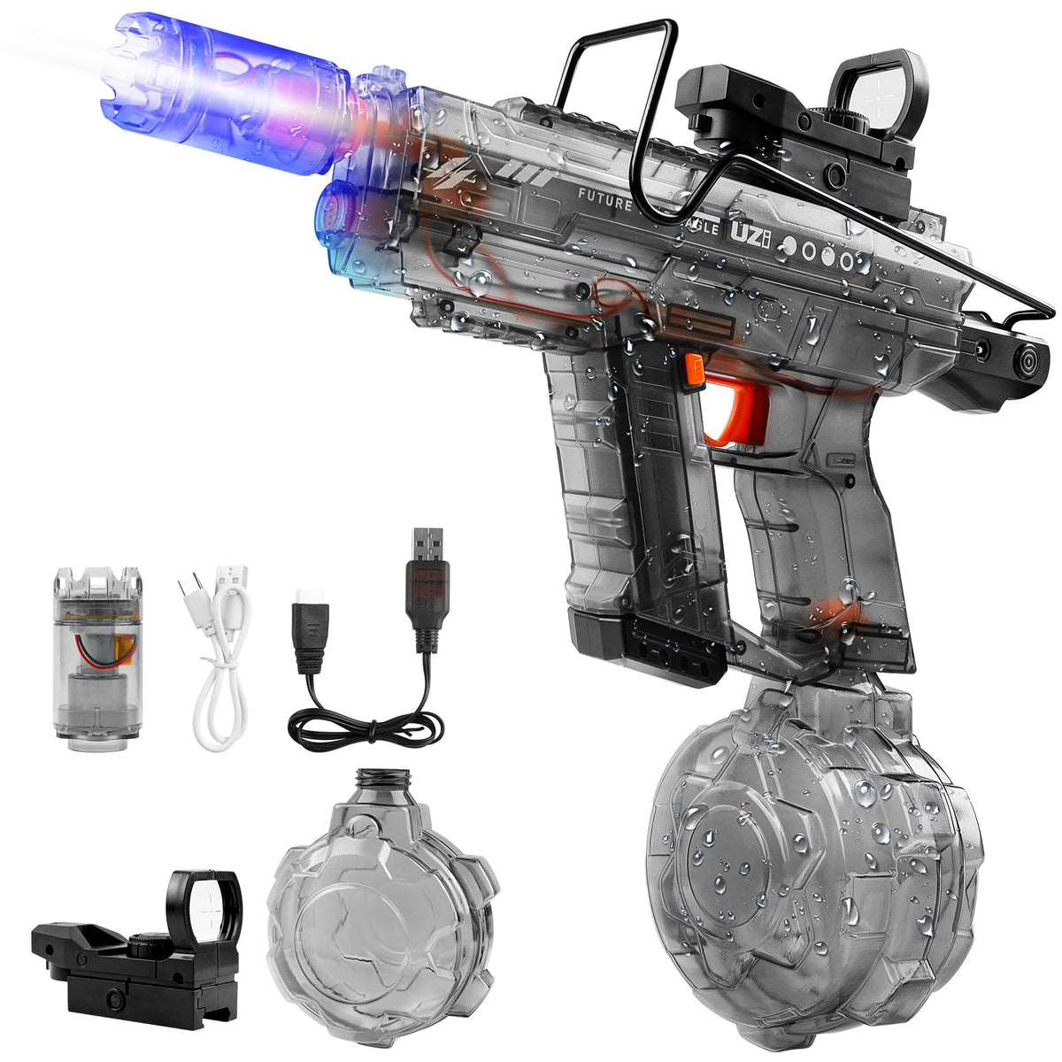 Honeasort 2025 Upgraded Electric Water Gun for Adults – 800ml, 40 ft Range, 40 Mins, Auto Suction