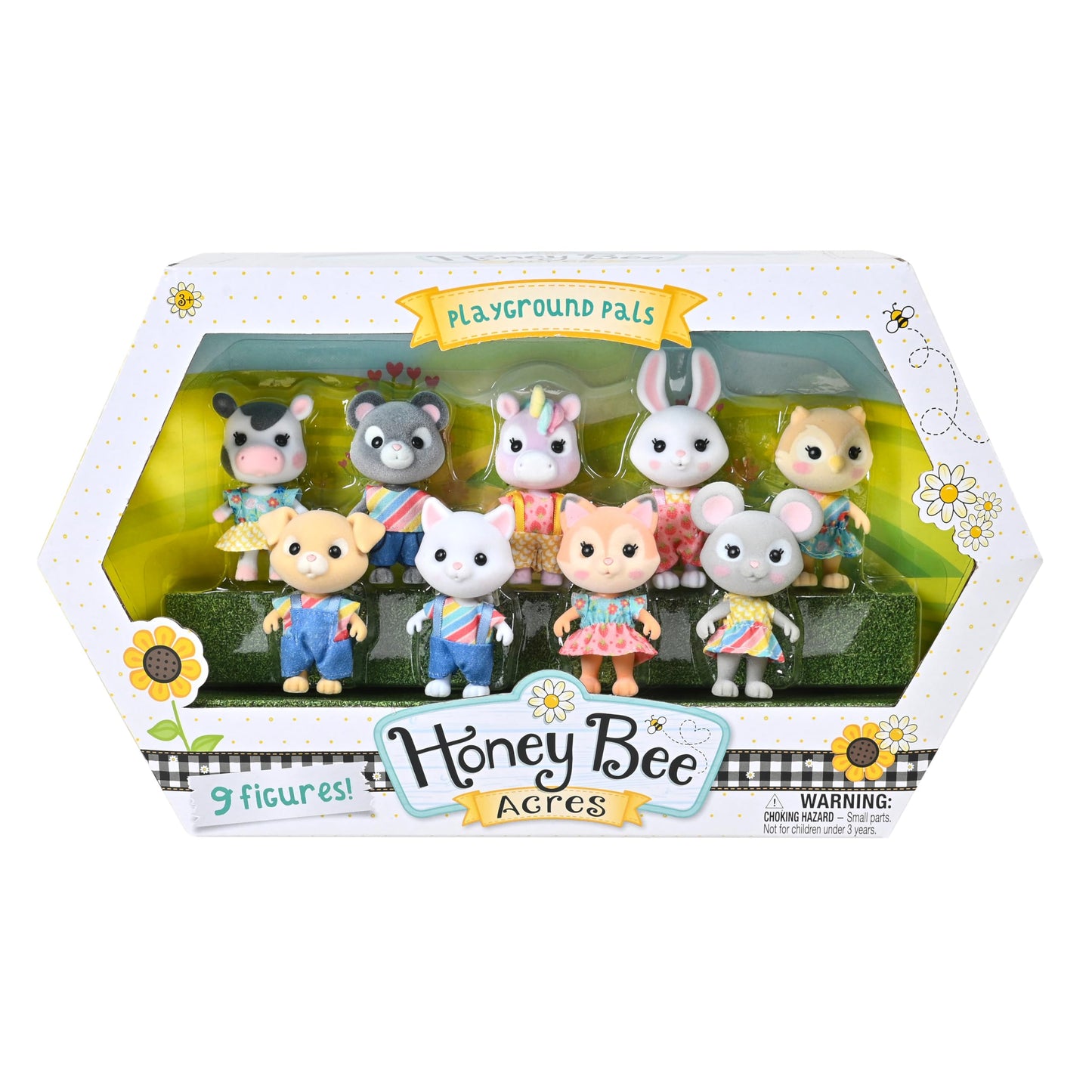 Honey Bee Acres Playground Pals – 9 Animal Figures with Removable Outfits