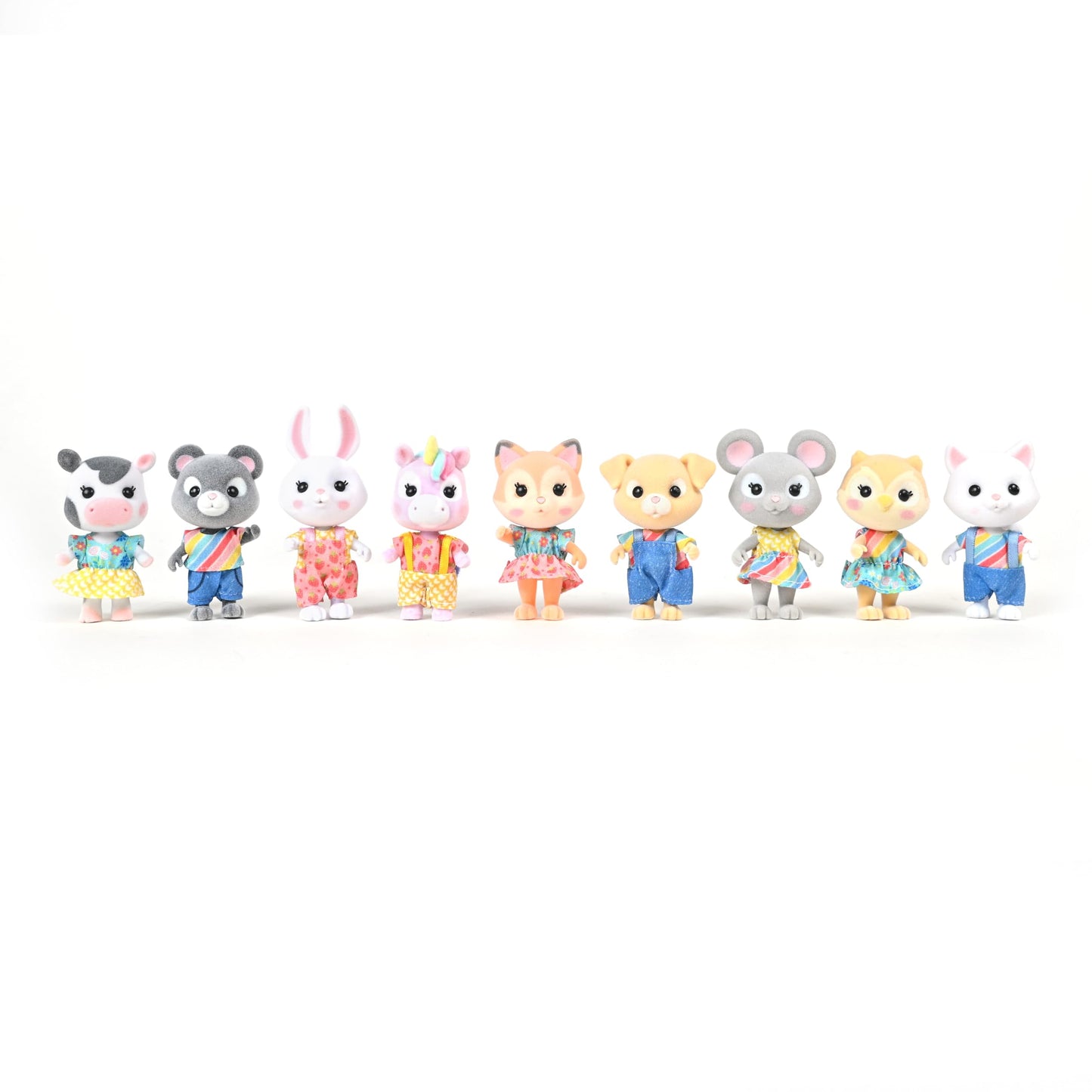 Honey Bee Acres Playground Pals – 9 Animal Figures with Removable Outfits