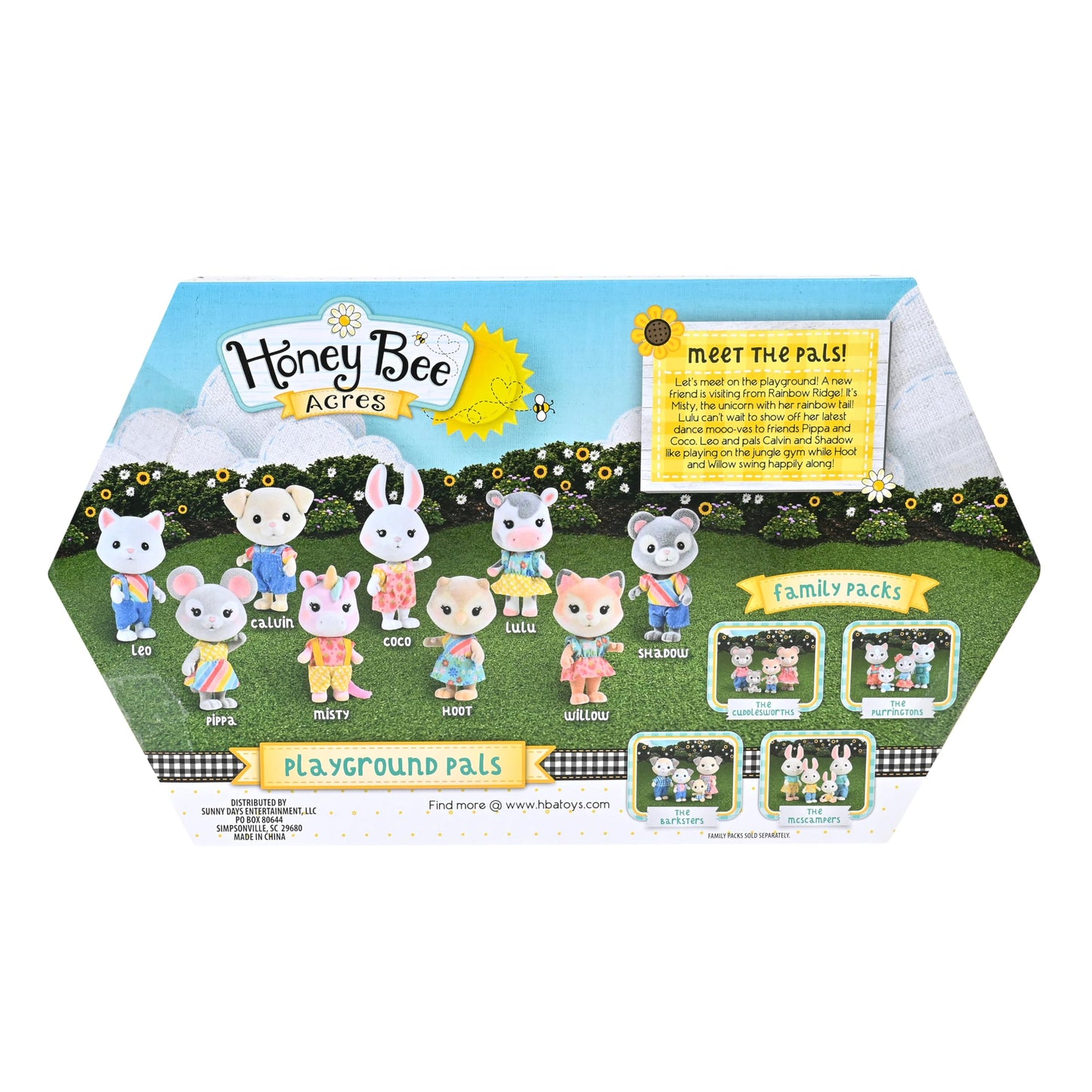 Honey Bee Acres Playground Pals – 9 Animal Figures with Removable Outfits