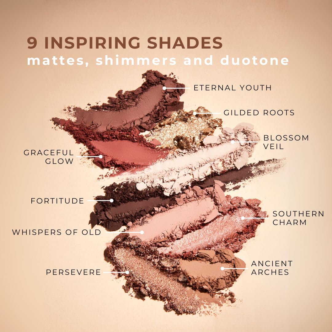 Honeybee Gardens Timeless Magnolia Eye Shadow Palette | 9 Shades Matte & Shimmer