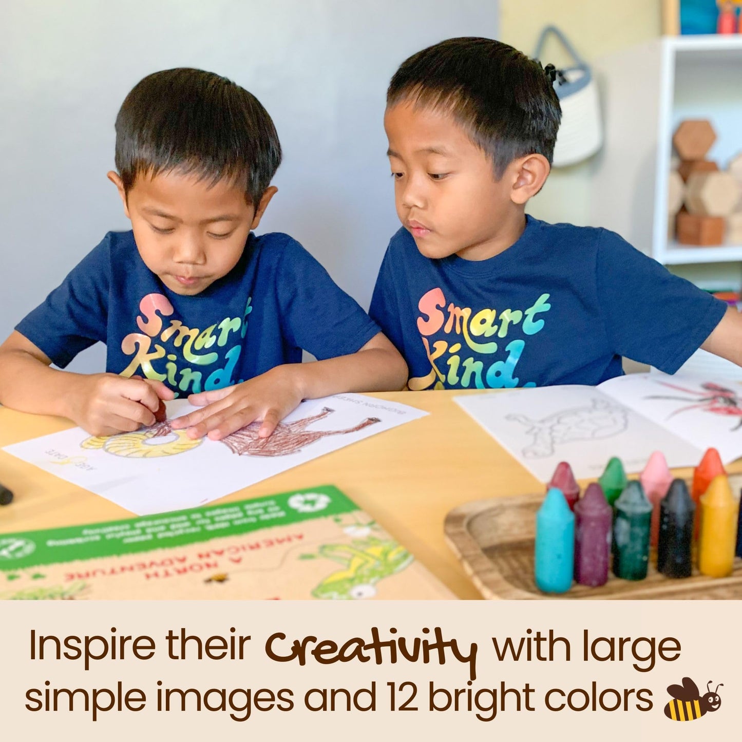 Honeysticks 100% Pure Beeswax Crayons – Non-Toxic, Handmade NZ (12-Pack + 40-Page Book)
