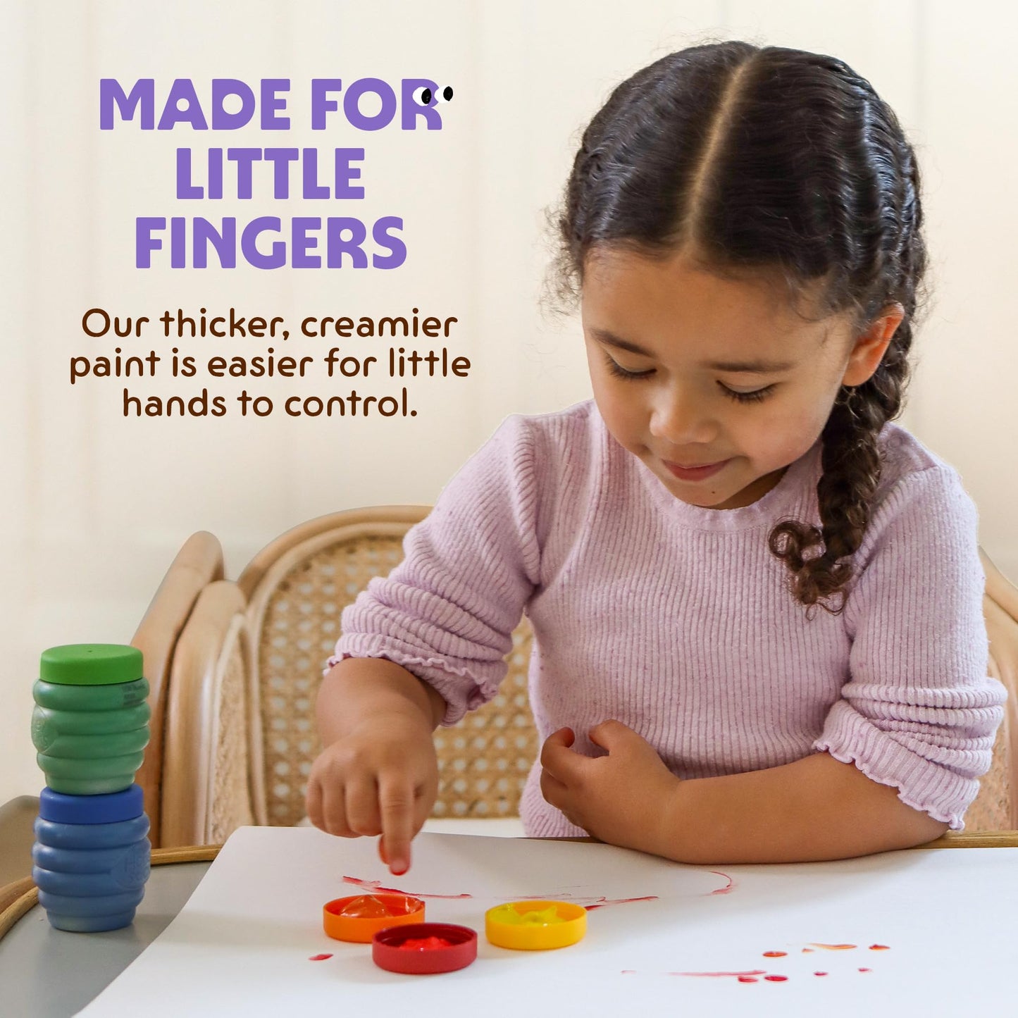 Honeysticks Non-Toxic Finger Paint - 6 Bright Colors, Washable from Skin, Eco-Friendly NZ-Made
