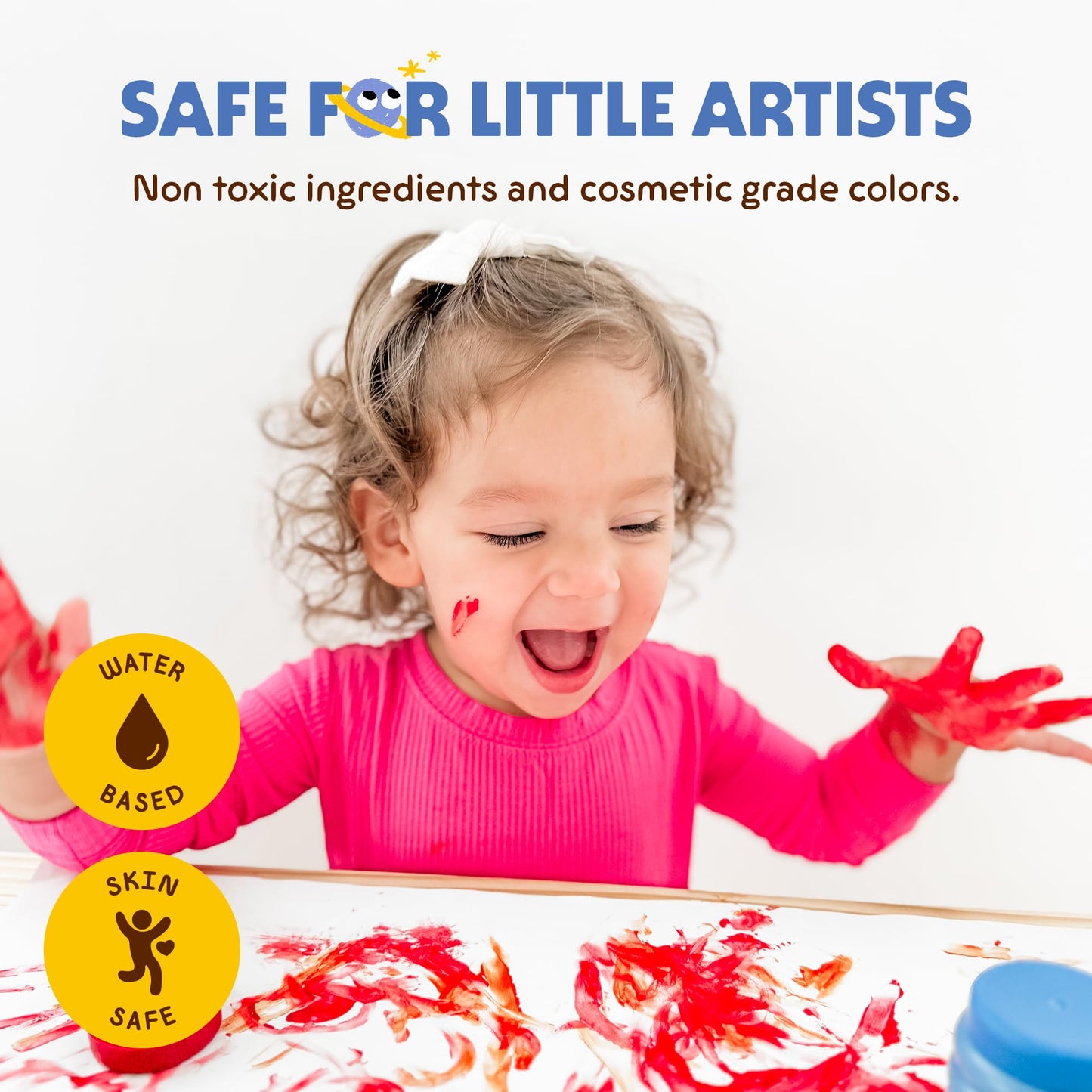 Honeysticks Non-Toxic Finger Paint - 6 Bright Colors, Washable from Skin, Eco-Friendly NZ-Made