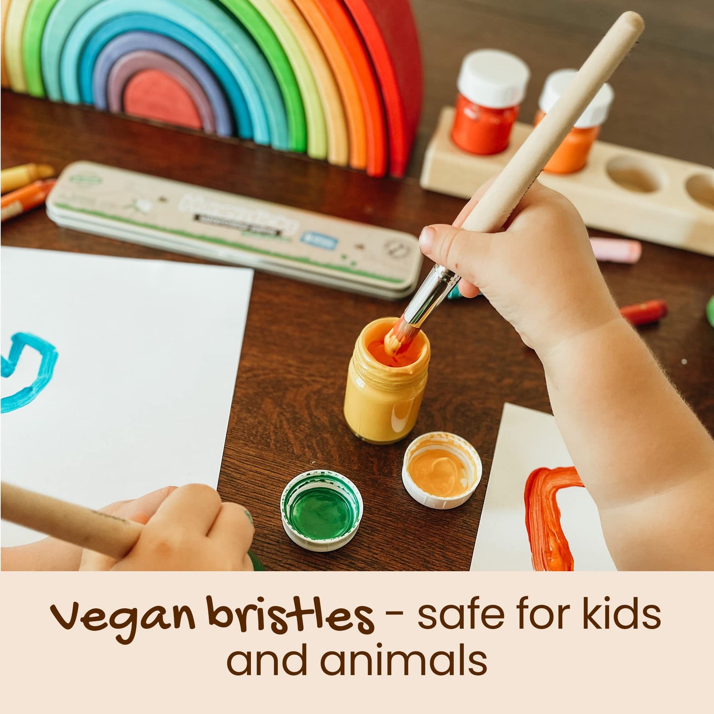 Honeysticks Jumbo Paint Brush Set (3 Pack) – Easy-Grip, Vegan & Kid-Safe