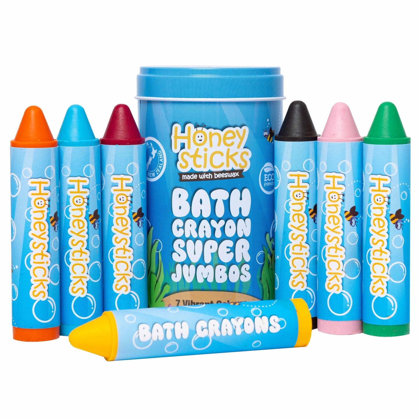 Honeysticks Super Jumbo Bath Crayons – Non-Toxic, Fragrance-Free 7-Pack for Toddlers 1-3 & Kids 4-8