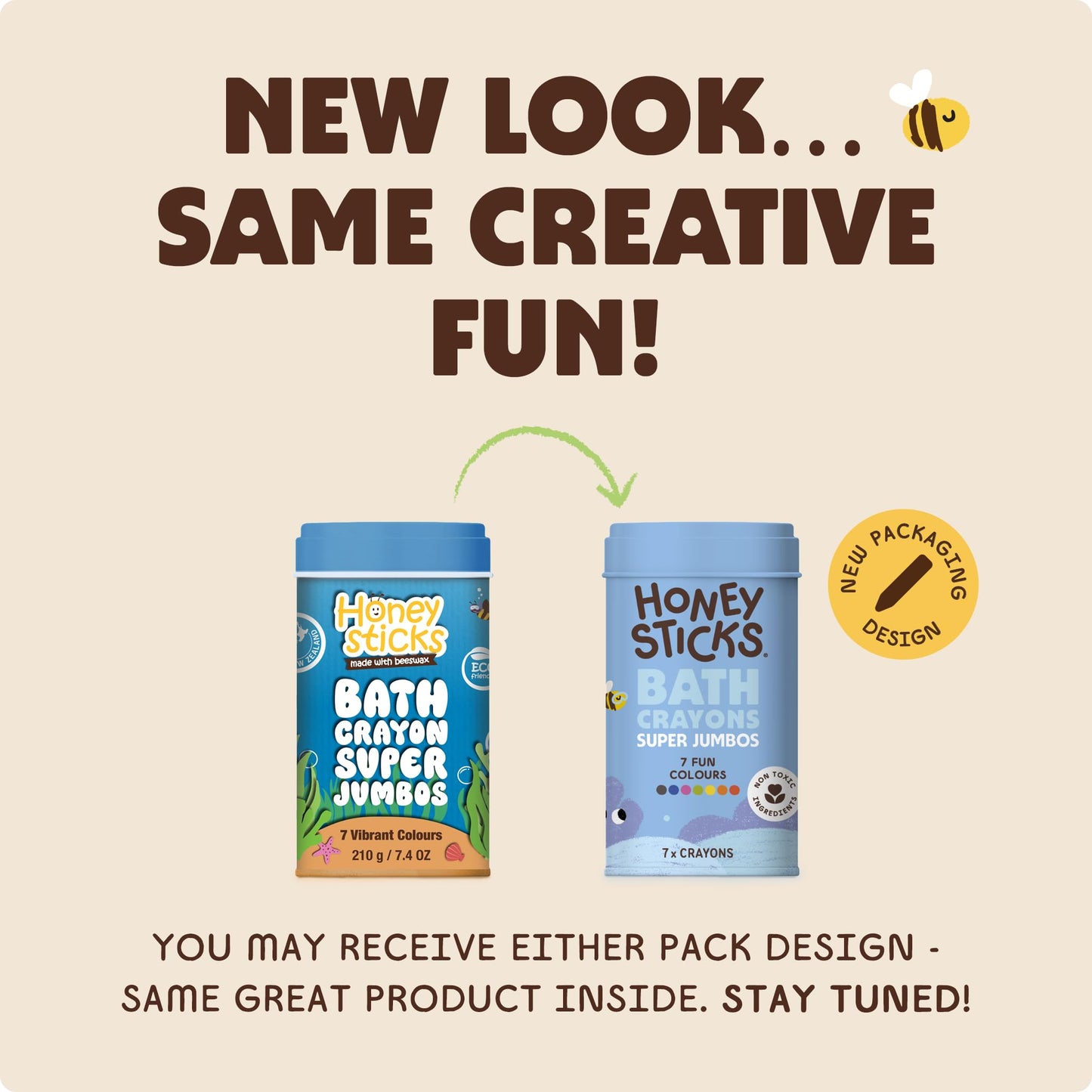 Honeysticks Super Jumbo Bath Crayons – Non-Toxic, Fragrance-Free 7-Pack for Toddlers 1-3 & Kids 4-8