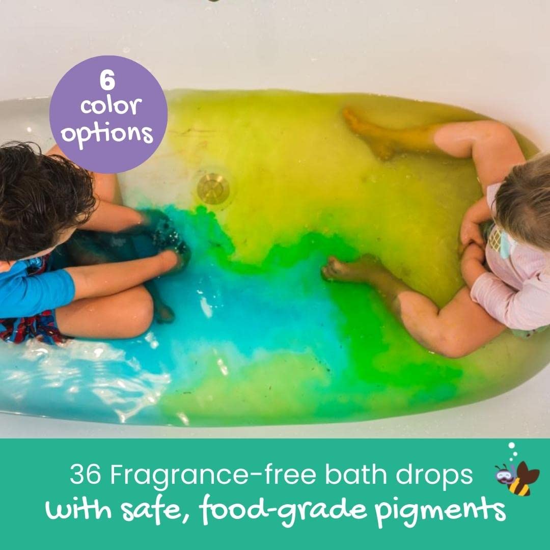 Honeysticks Ultimate Bath Fun Set – Non-T toxic Bath Crayons (7-Pack) & Bath Color Drops (36 Drops) | Gift-Ready