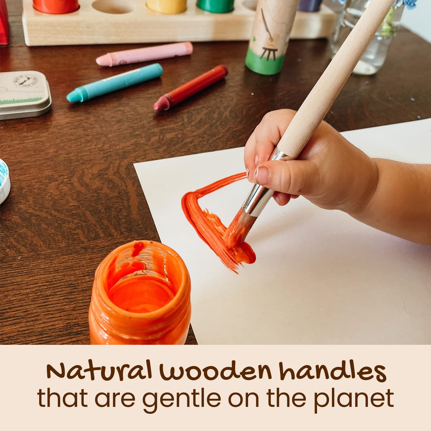 Honeysticks Jumbo Paint Brush Set (3 Pack) – Easy-Grip, Vegan & Kid-Safe