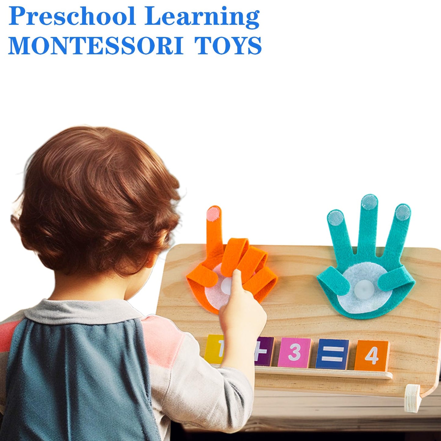 HONGID Montessori Math Toys for 3-5 Year Olds | Counting Board & Blocks