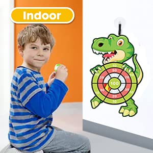 HONGID 30-Inch Dinosaur Dart Board – Indoor & Outdoor Family Fun for Kids 4–12