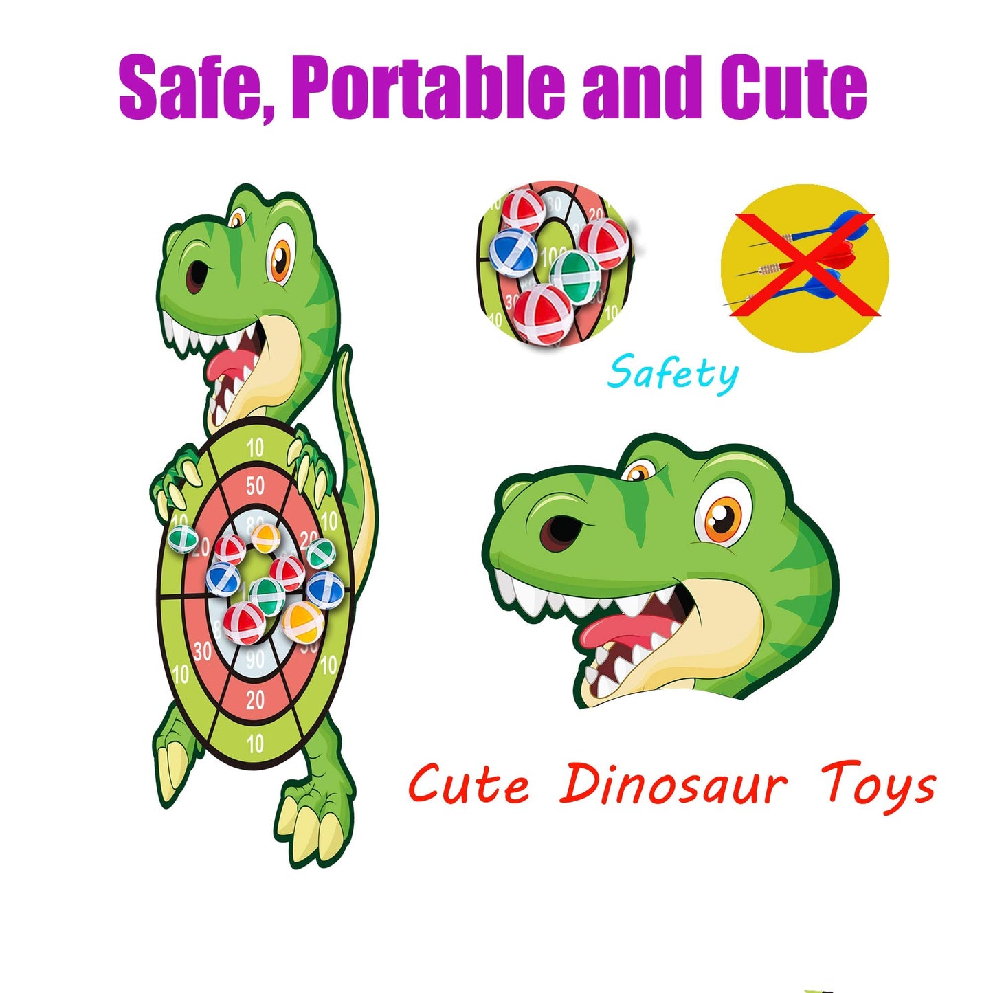 HONGID 30-Inch Dinosaur Dart Board – Indoor & Outdoor Family Fun for Kids 4–12