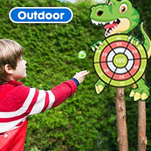 HONGID 30-Inch Dinosaur Dart Board – Indoor & Outdoor Family Fun for Kids 4–12