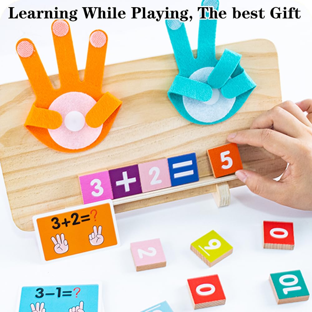 HONGID Montessori Math Toys for 3-5 Year Olds | Counting Board & Blocks