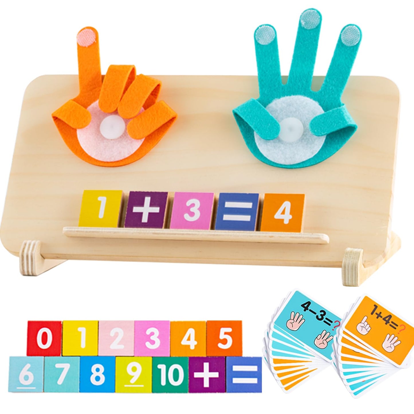 HONGID Montessori Math Toys for 3-5 Year Olds | Counting Board & Blocks