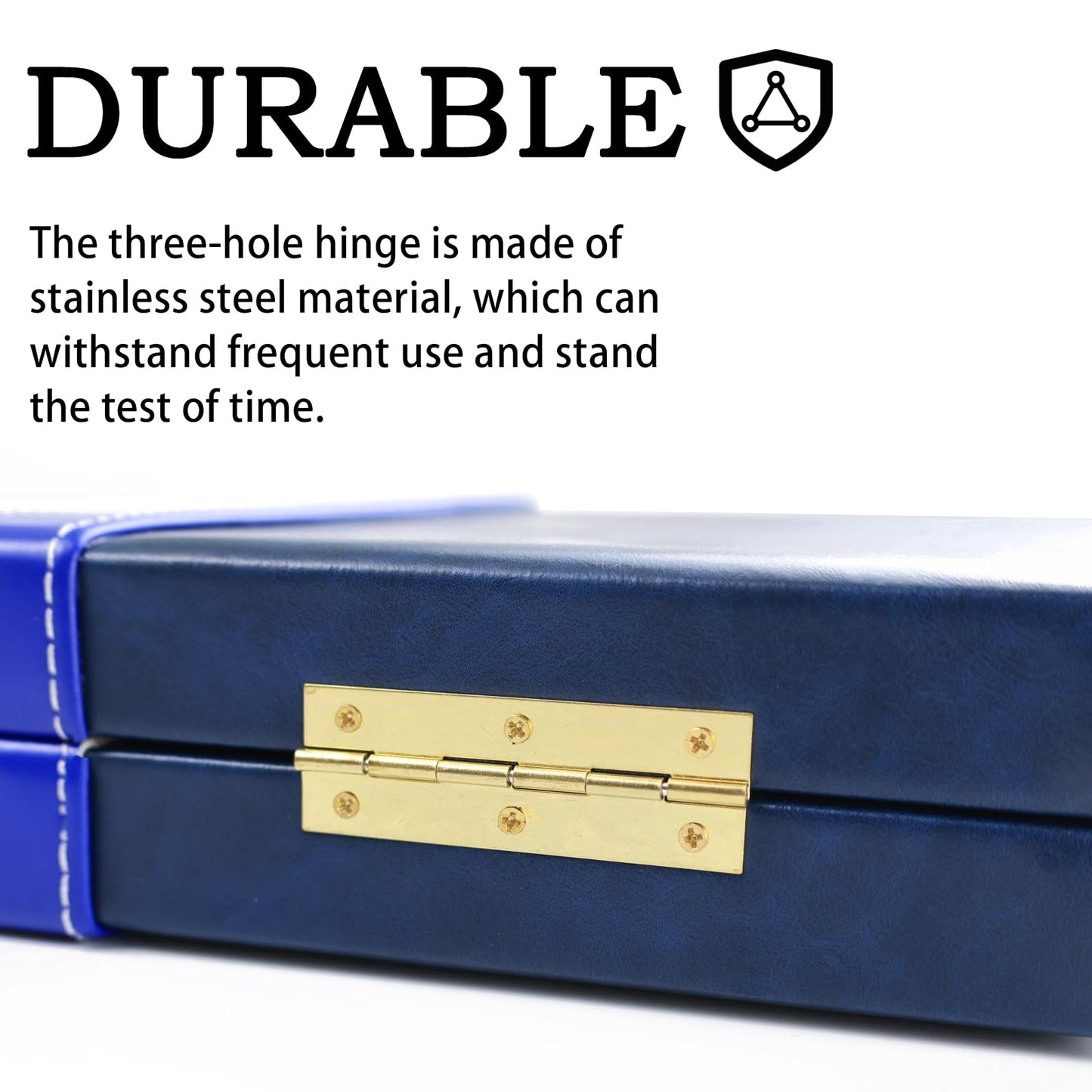 HONGSHUYEE Large Backgammon Set Premium 15-Inch Board PU Leather Case 30 Pieces