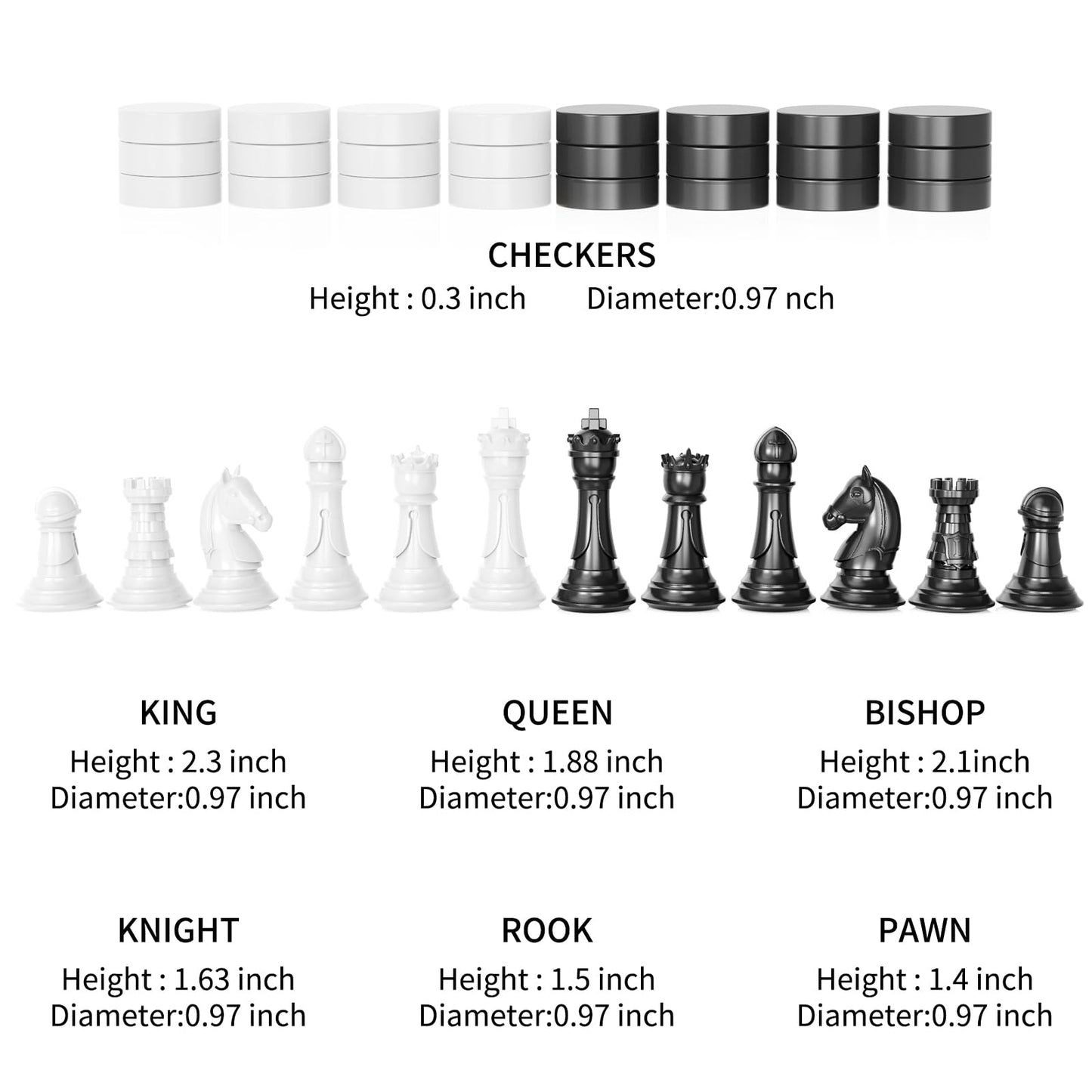 HONGTUO 2-in-1 Chess & Magnetic Checkers Set | Foldable 13-Inch Travel Board