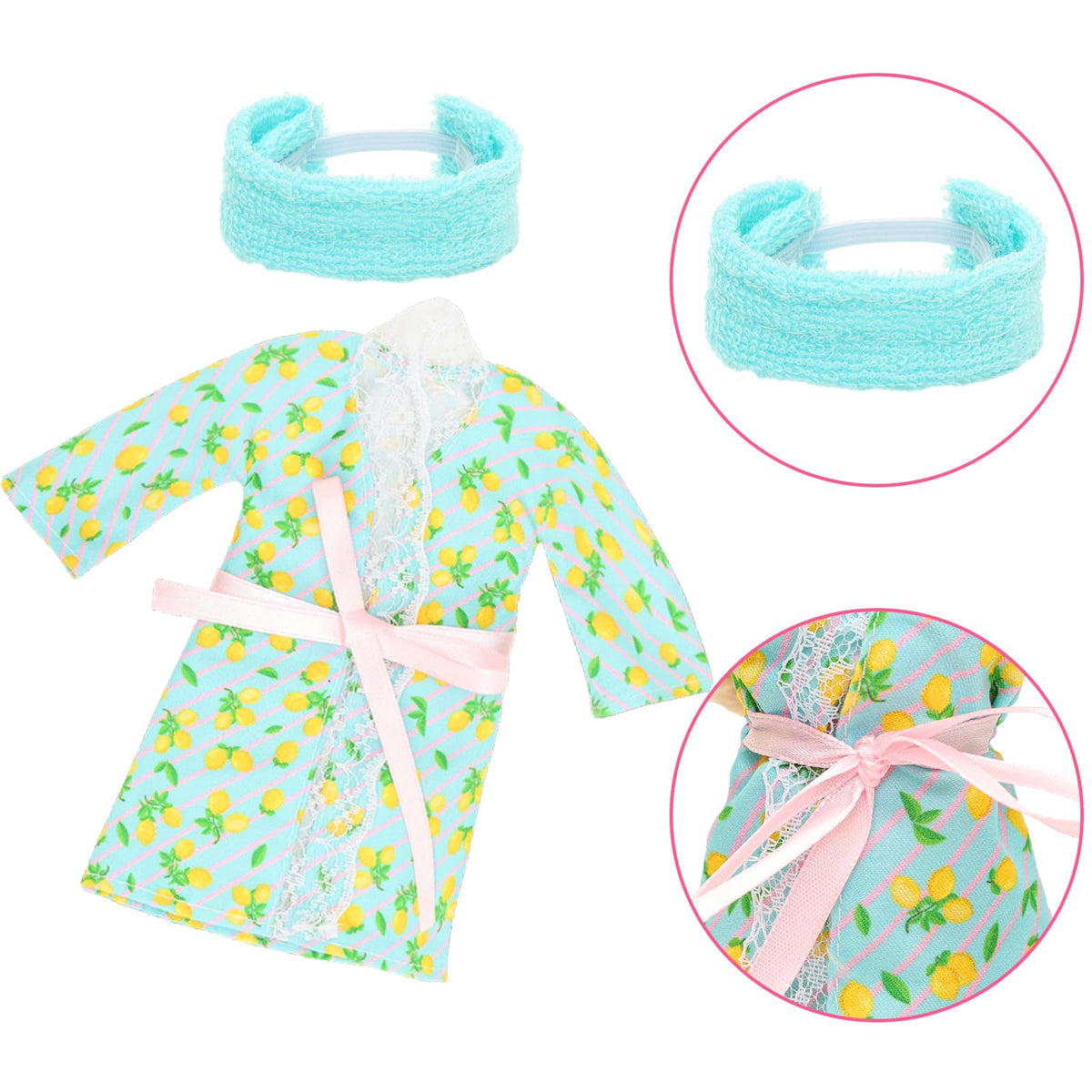 HONLAELLA 27-Piece Doll Sleeping Clothes & Accessories for 11.5-inch Dolls – Pajamas, Bathrobes, Towels, Slippers