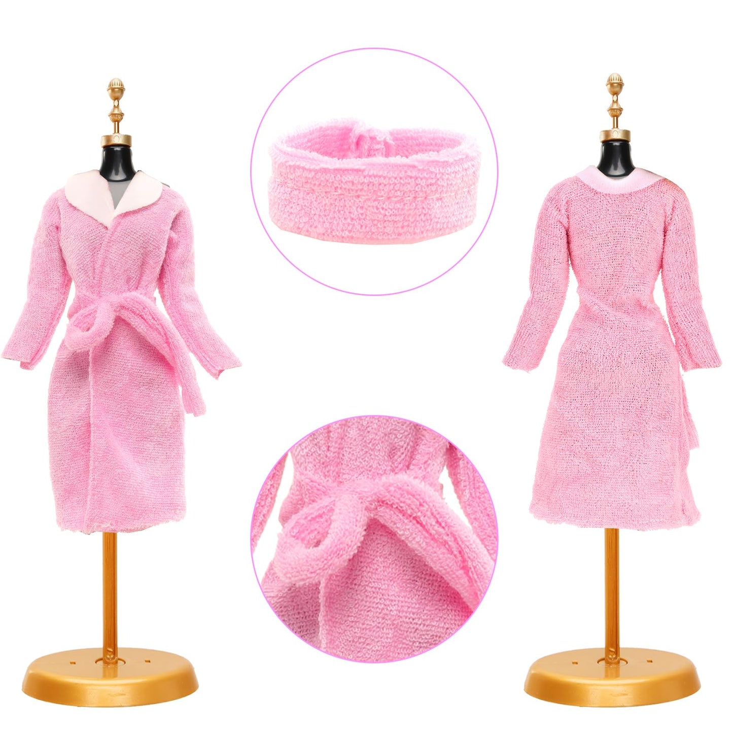 HONLAELLA 27-Piece Doll Sleeping Clothes & Accessories for 11.5-inch Dolls – Pajamas, Bathrobes, Towels, Slippers