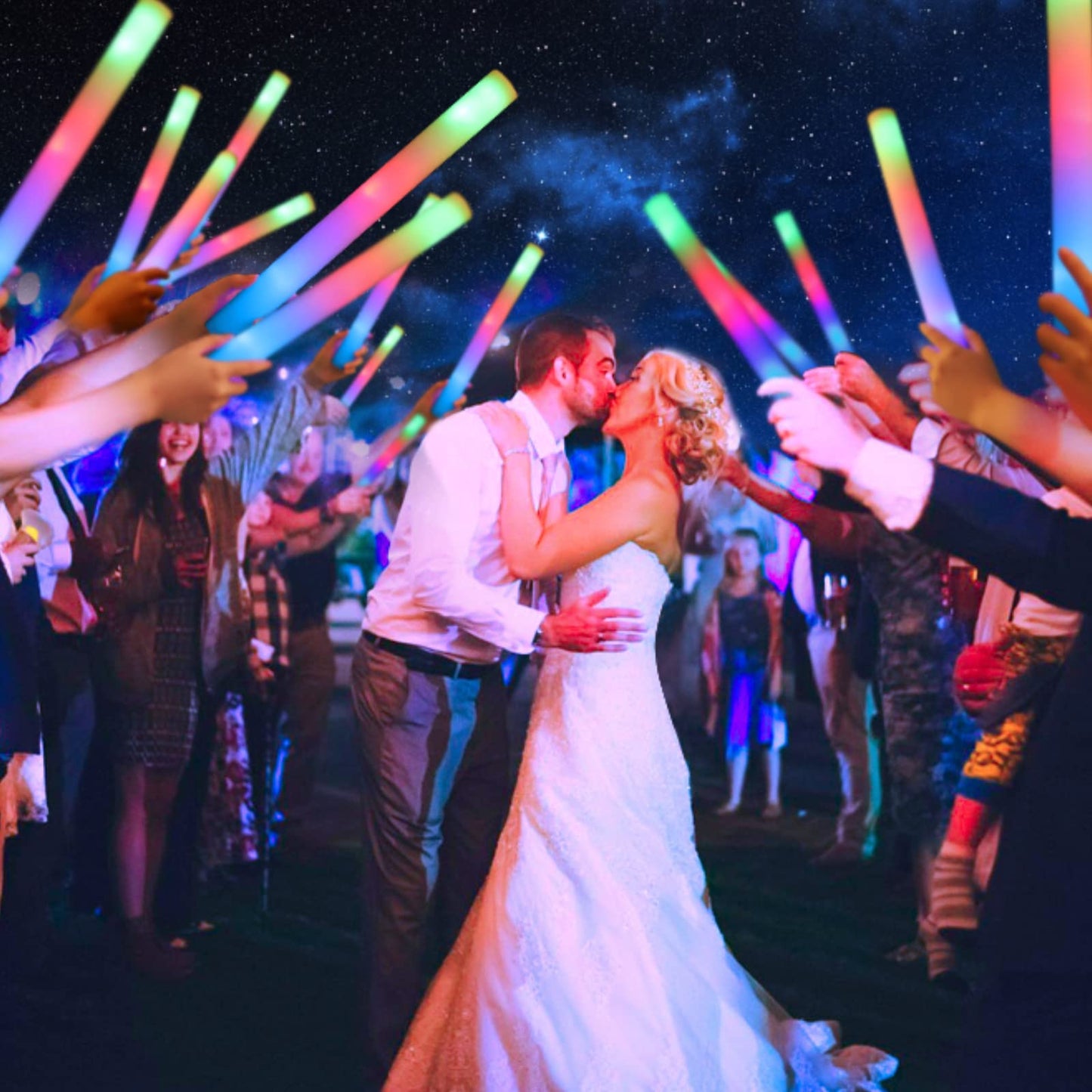 HONLYNE 44 PCS Foam Glow Sticks – 3 Modes LED Light Up Party Pack