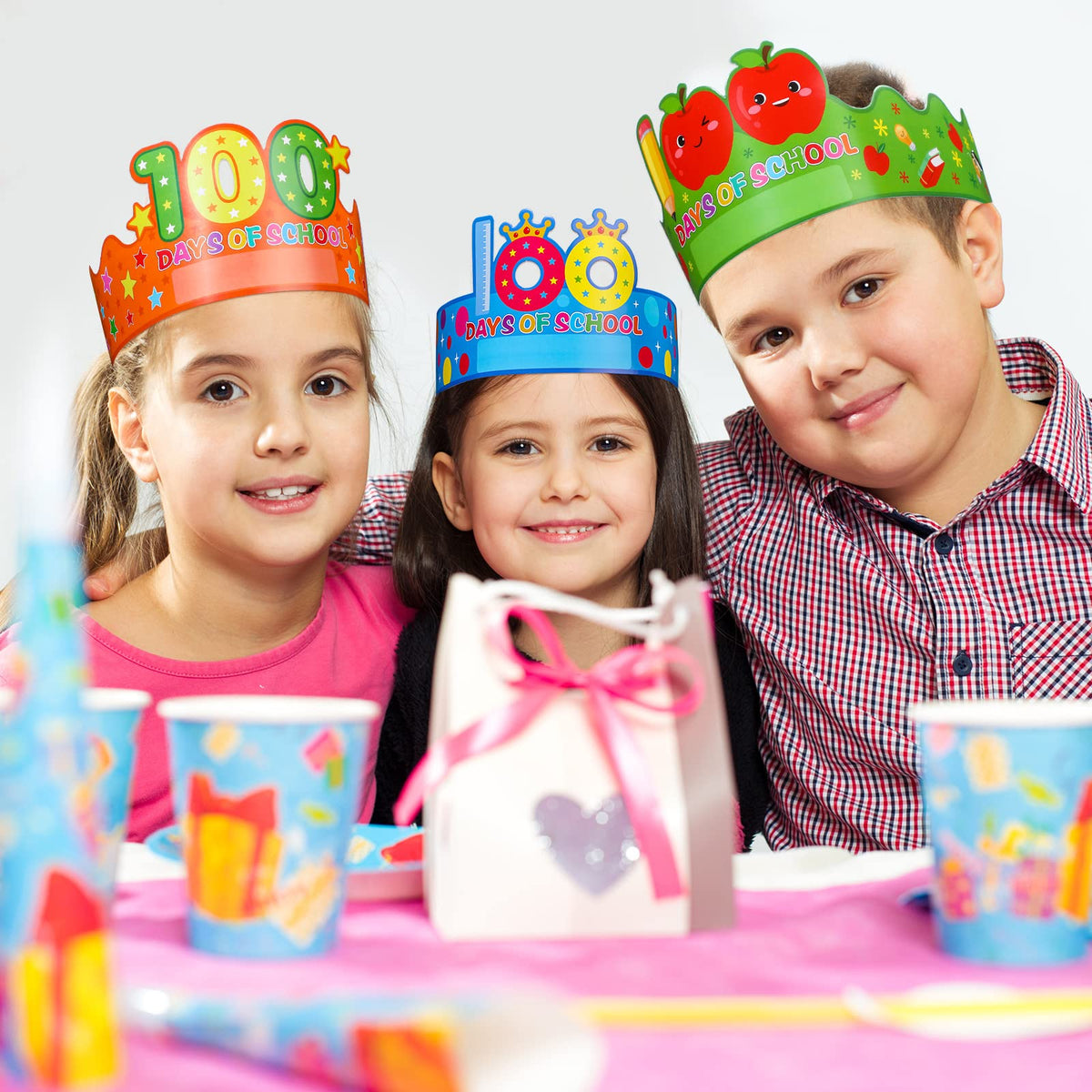 Honoson 30-Pack 100th Day of School Crowns – 6 Styles Classroom Hats