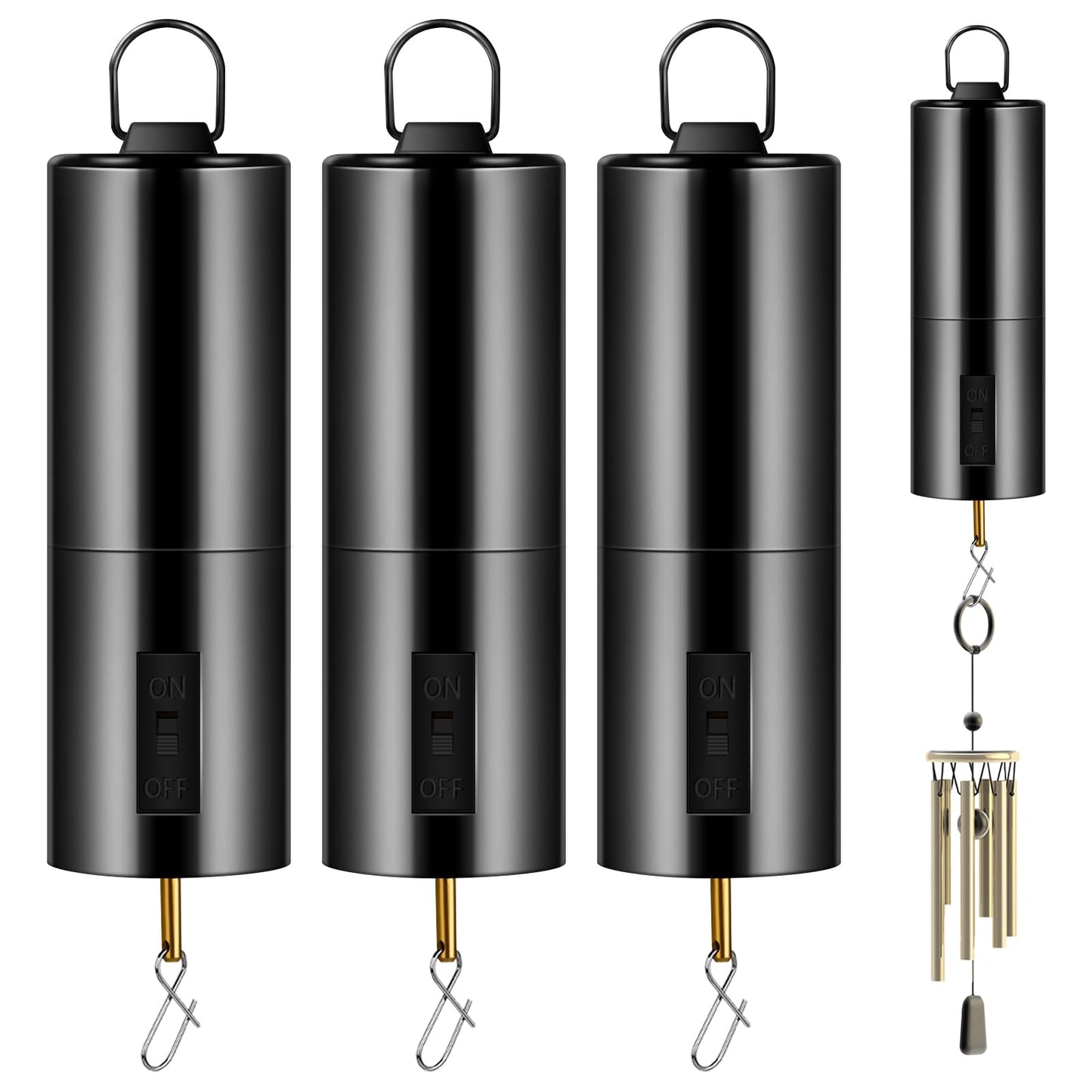 Honoson Hanging Black Rotating Wind Spinner Motor – Battery-Operated Garden Decor